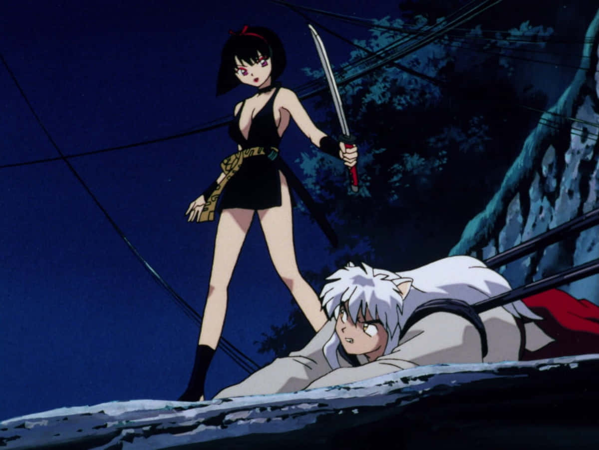 Inuyasha, Yura, black-haired anime girl, SD Desktop Wallpaper