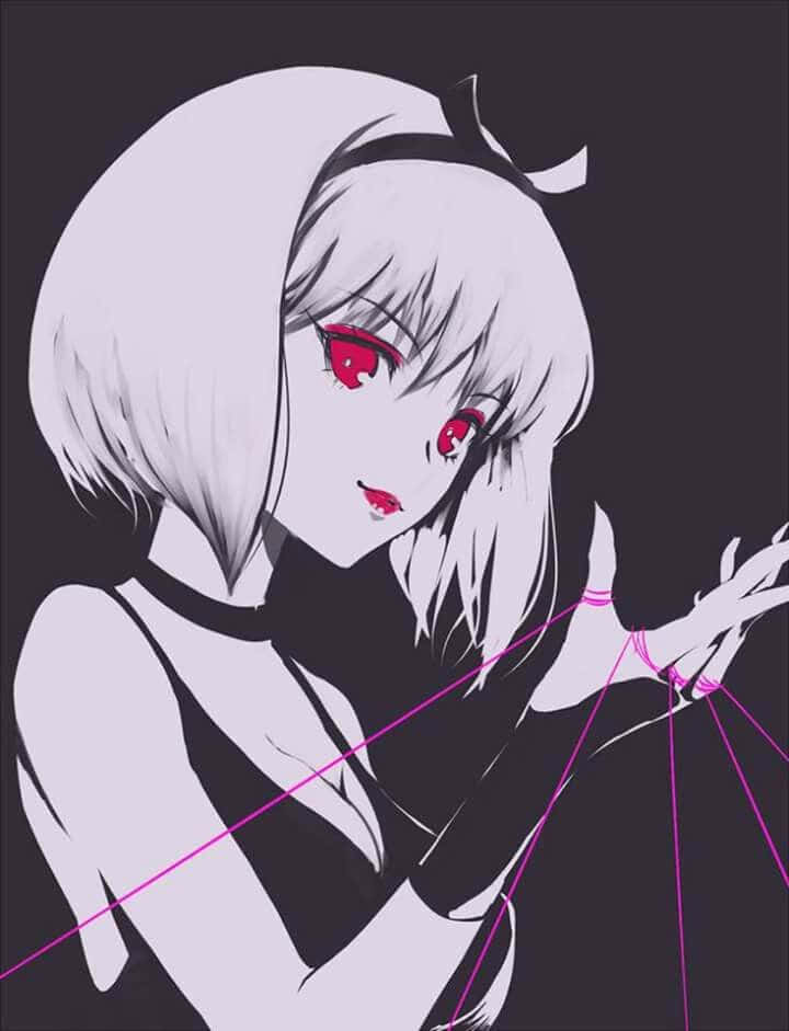 Inuyasha Yura, white hair, glowing red eyes, SD Phone Wallpaper