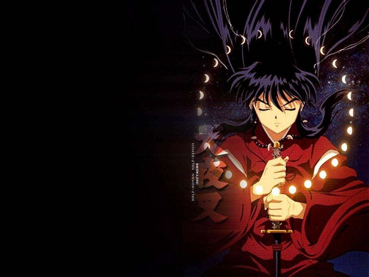 Inuyasha, red robe, glowing sword, HD Desktop Wallpaper
