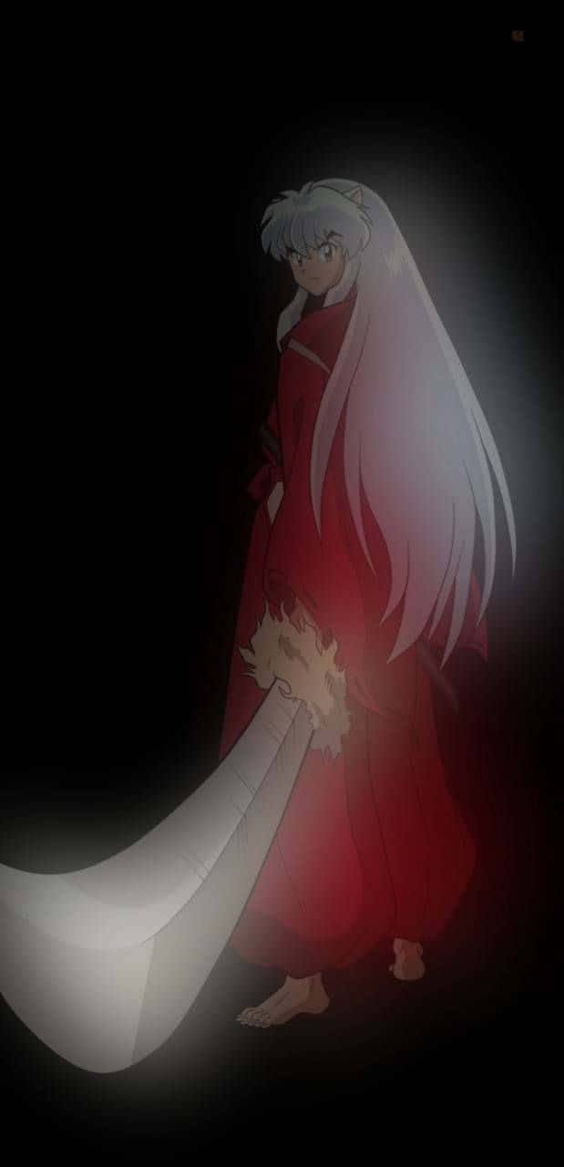 Inuyasha, silver-haired anime character, red robe, HD Phone Wallpaper