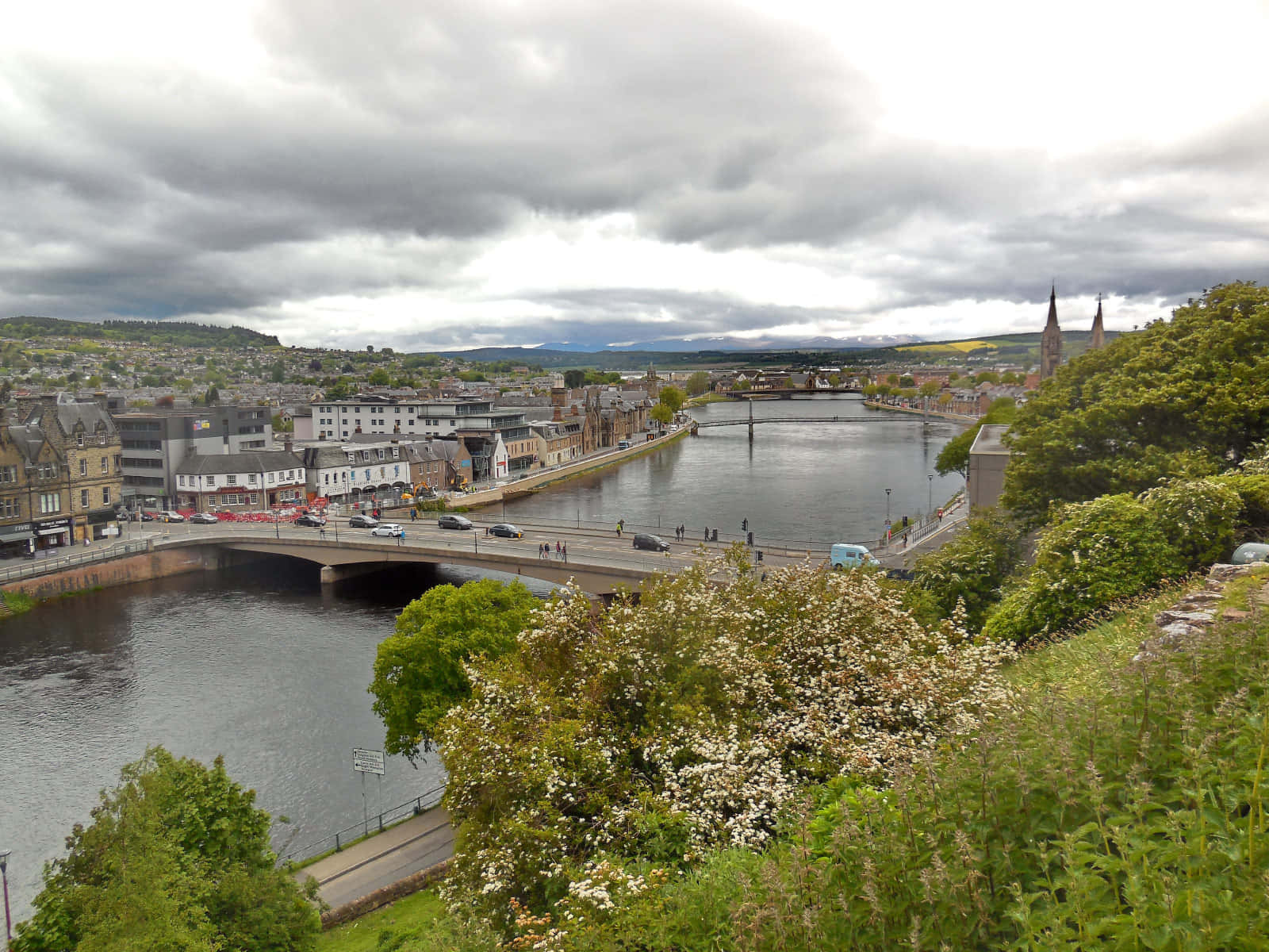 Inverness, United Kingdom, dusk skyline, HD Desktop Wallpaper