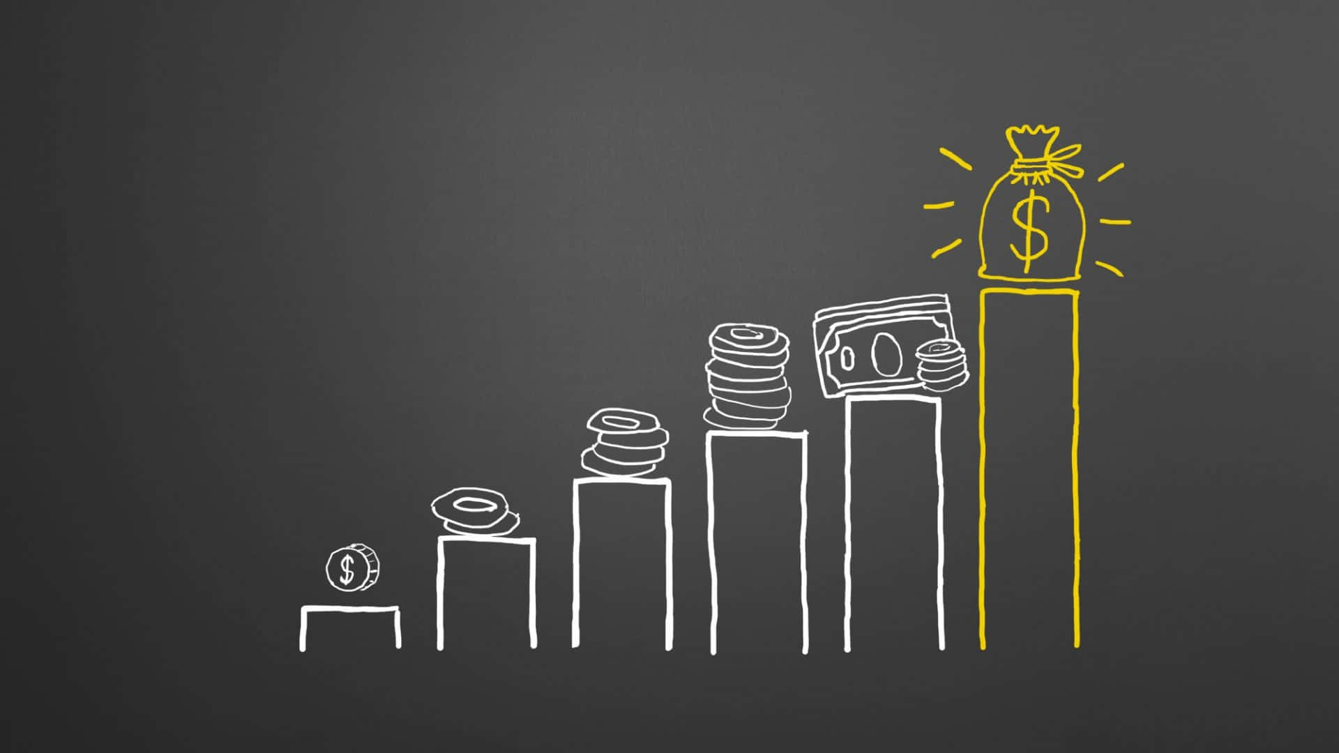 Investment, bar chart, chalkboard, Full HD Desktop Wallpaper