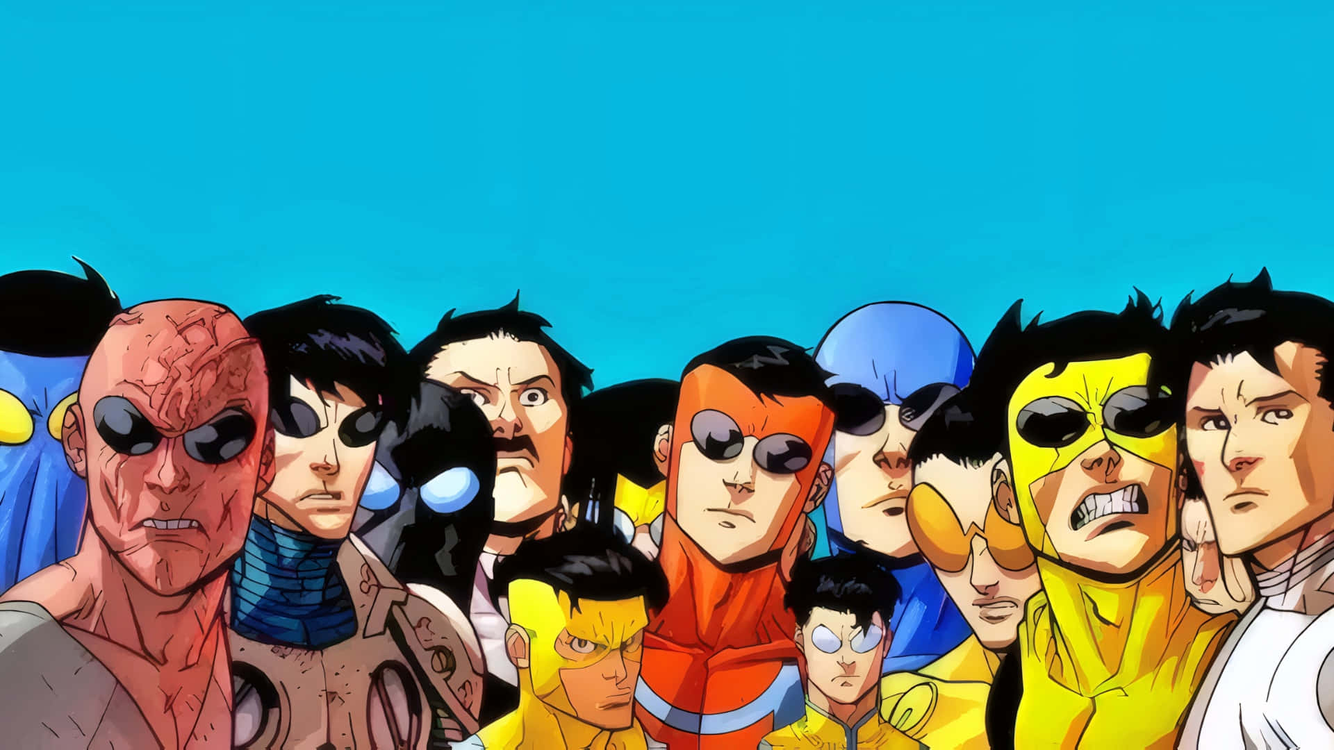 Invincible Variants, team overview, comic book style, Full HD Desktop Wallpaper