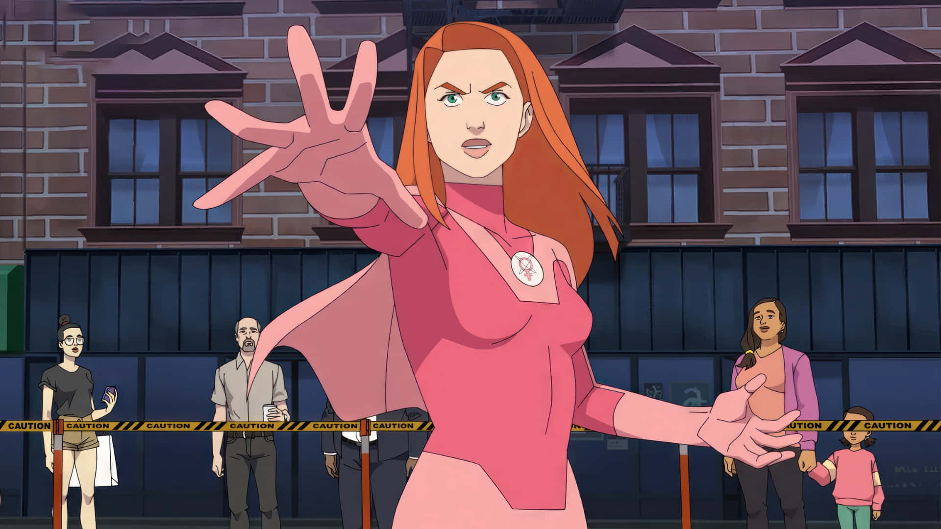 Invincible War, superheroine, red-haired, Full HD Desktop Wallpaper