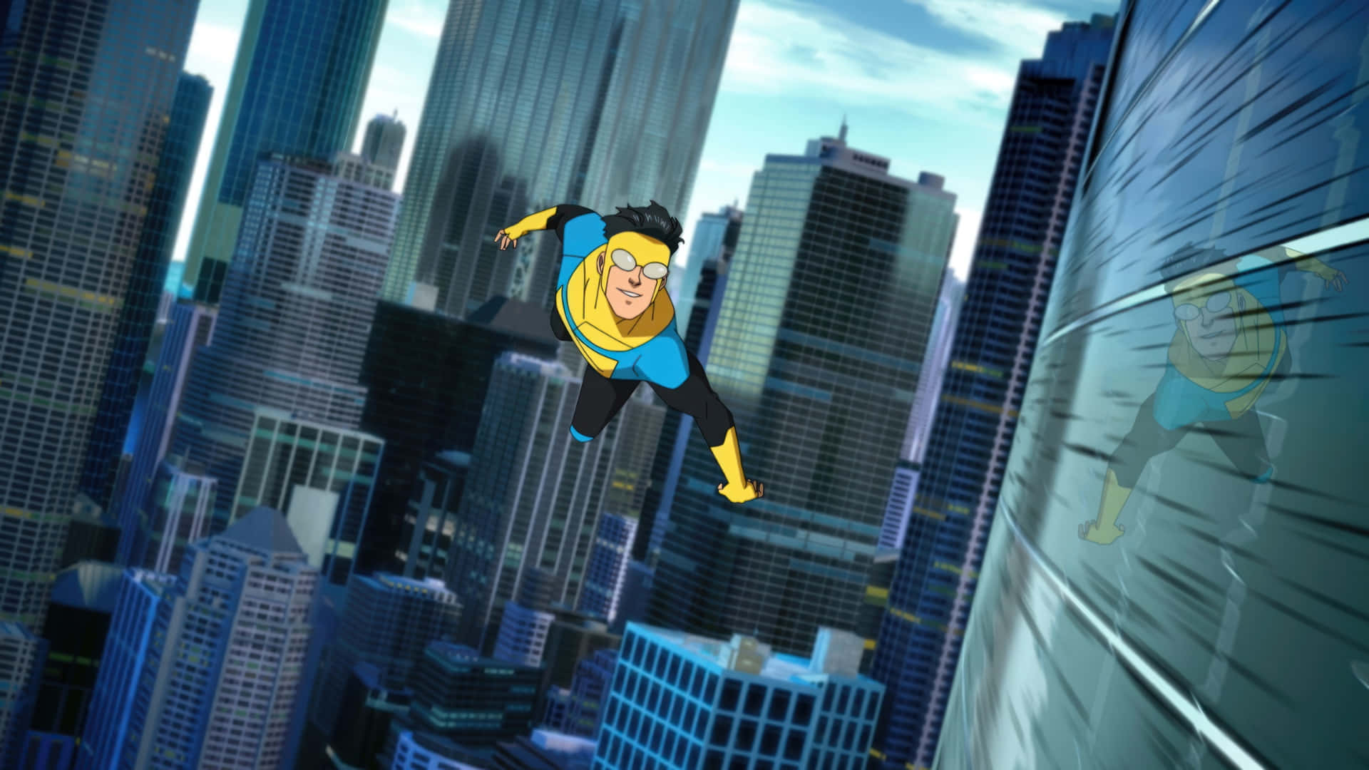 Invincible War, yellow blue and black suit, superhero, Full HD Desktop Wallpaper