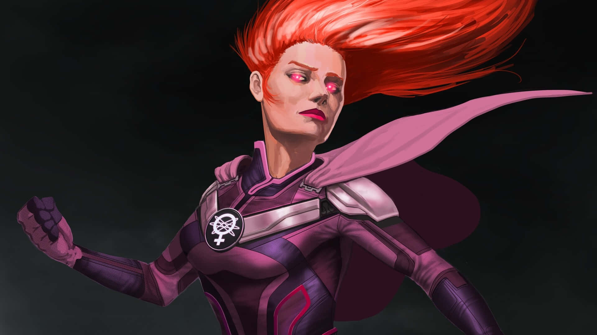 Invincible War, female warrior, vibrant red hair, Full HD Desktop Wallpaper