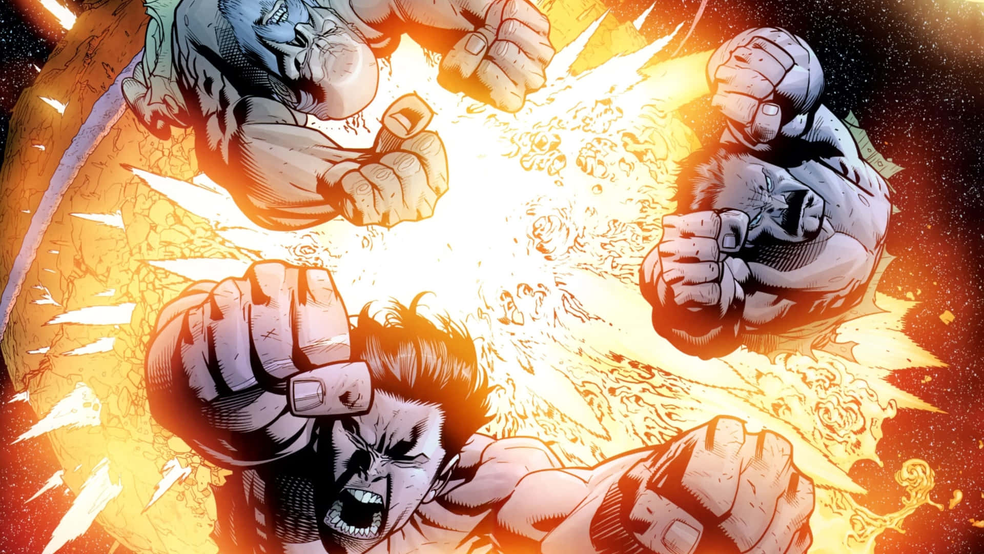 Invincible, superheroes, fiery explosion, Full HD Desktop Wallpaper