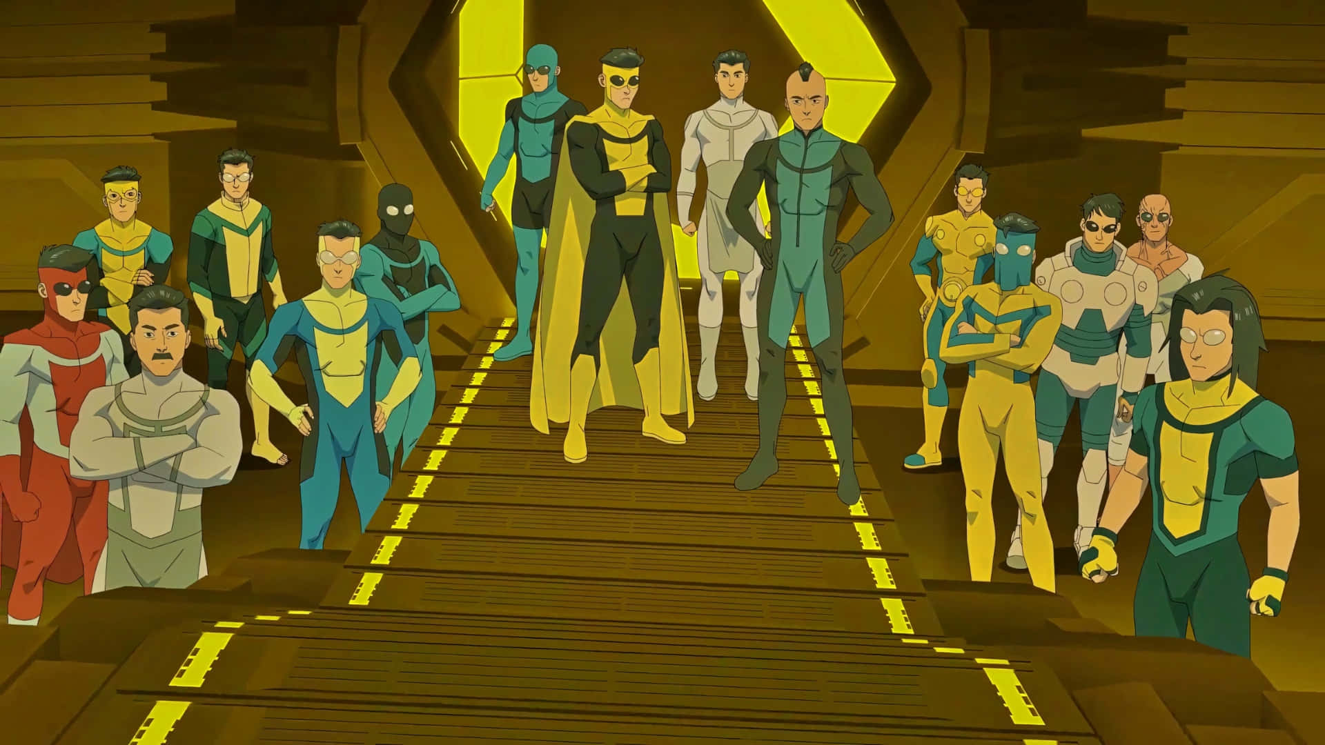 Invincible, animated superheroes, colorful suits, Full HD Desktop Wallpaper