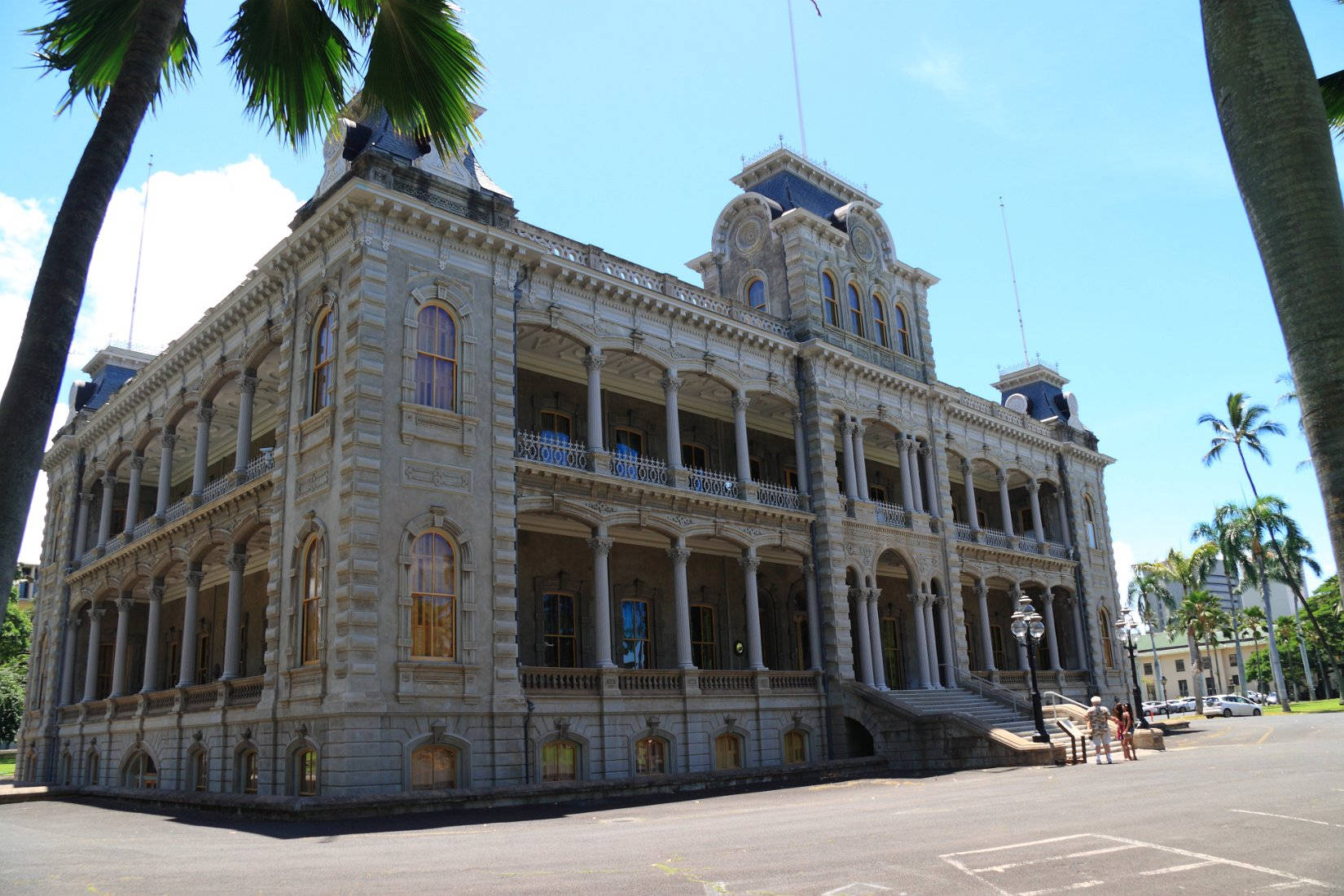 Iolani Palace, historic stone building, ornate columns, HD Desktop Wallpaper