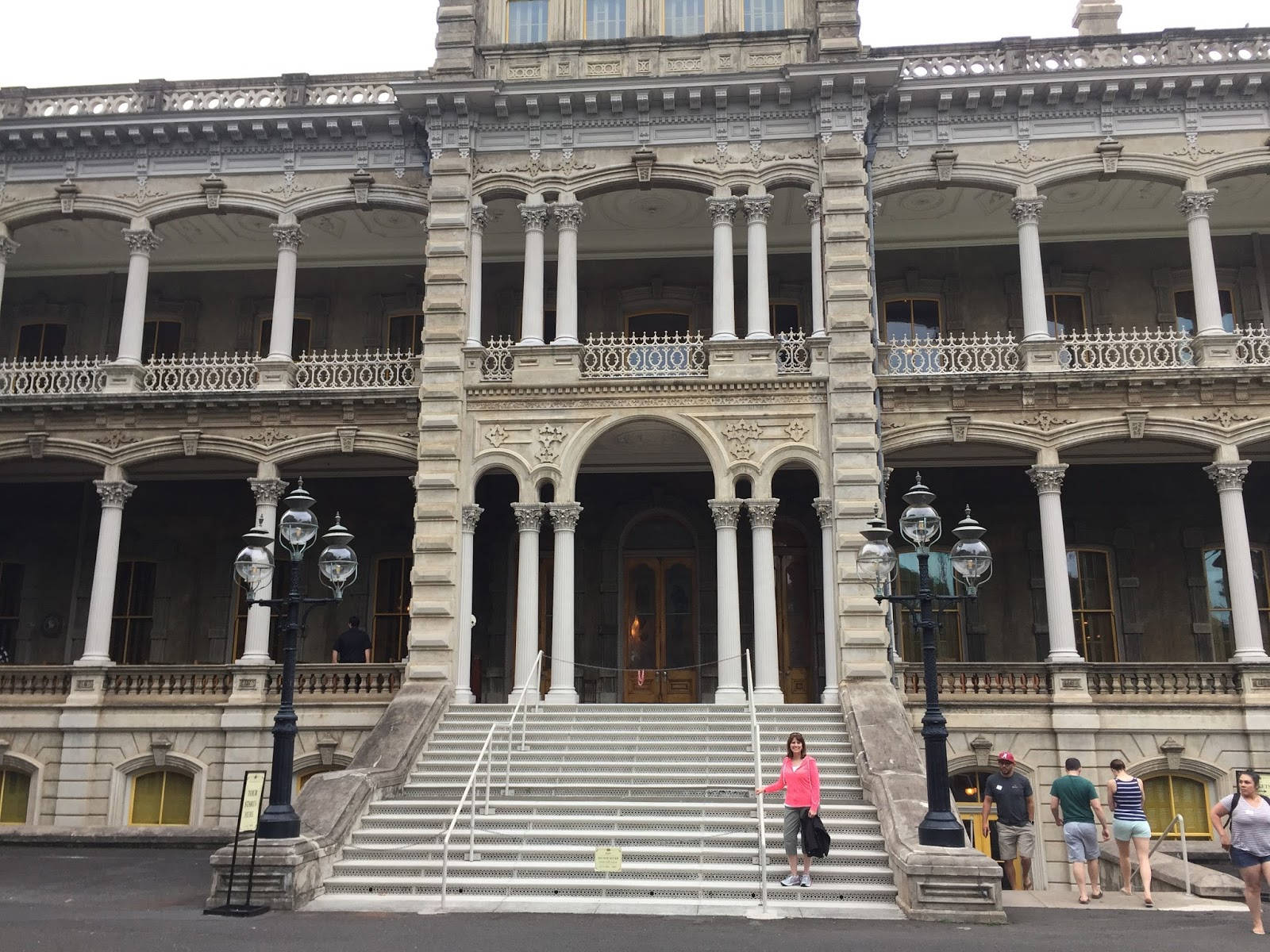 Iolani Palace, staircase, stone steps, HD Desktop Wallpaper