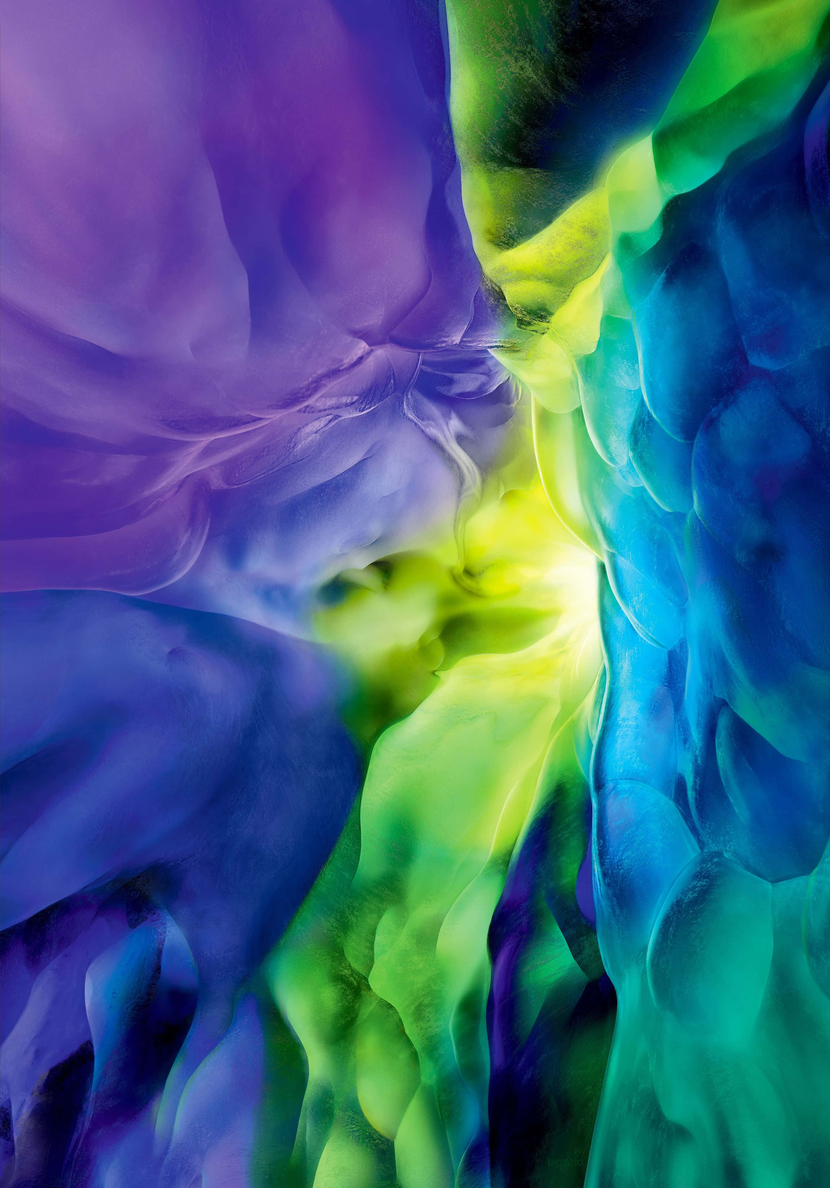 iOS 1, foggy fusion, vibrant swirling colors, 4K Phone Wallpaper