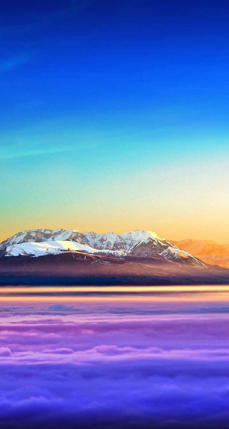 iOS 1, purple clouds, gradient blue and orange sky, HD Phone Wallpaper
