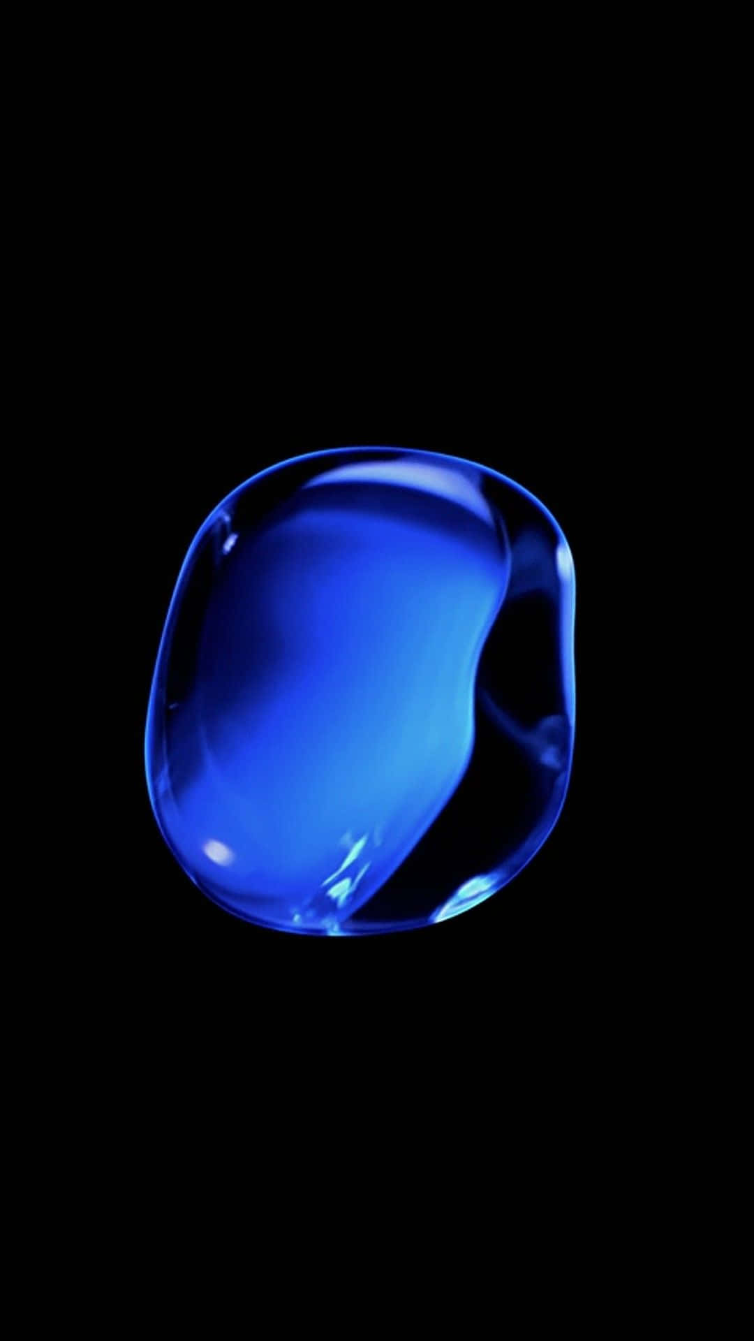 iOS 1, Glossy Blue Bubble, luminous blue liquid droplet, Full HD Phone Wallpaper