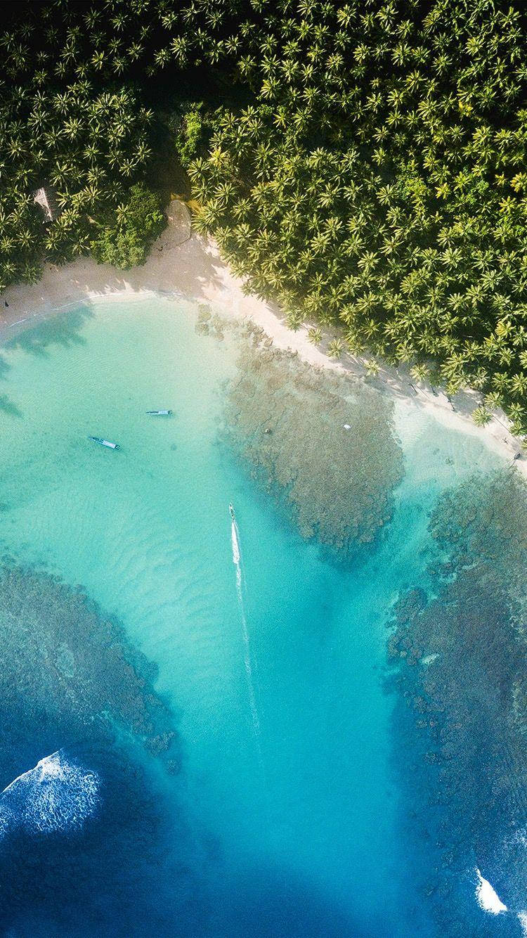 blue ocean water, tropical cove, turquoise waters, HD Phone Wallpaper