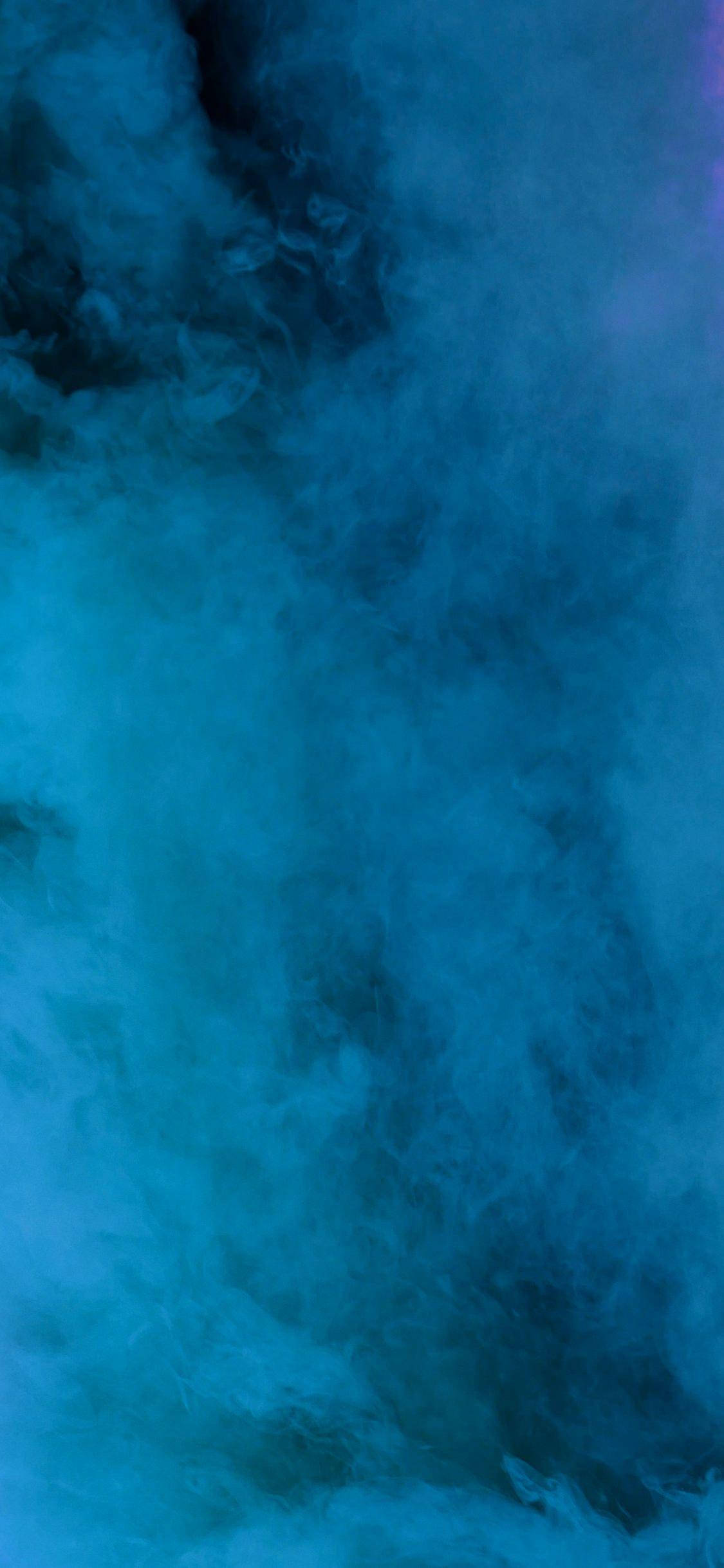 iOS 12, blue smoke, purple accents, Full HD Phone Wallpaper