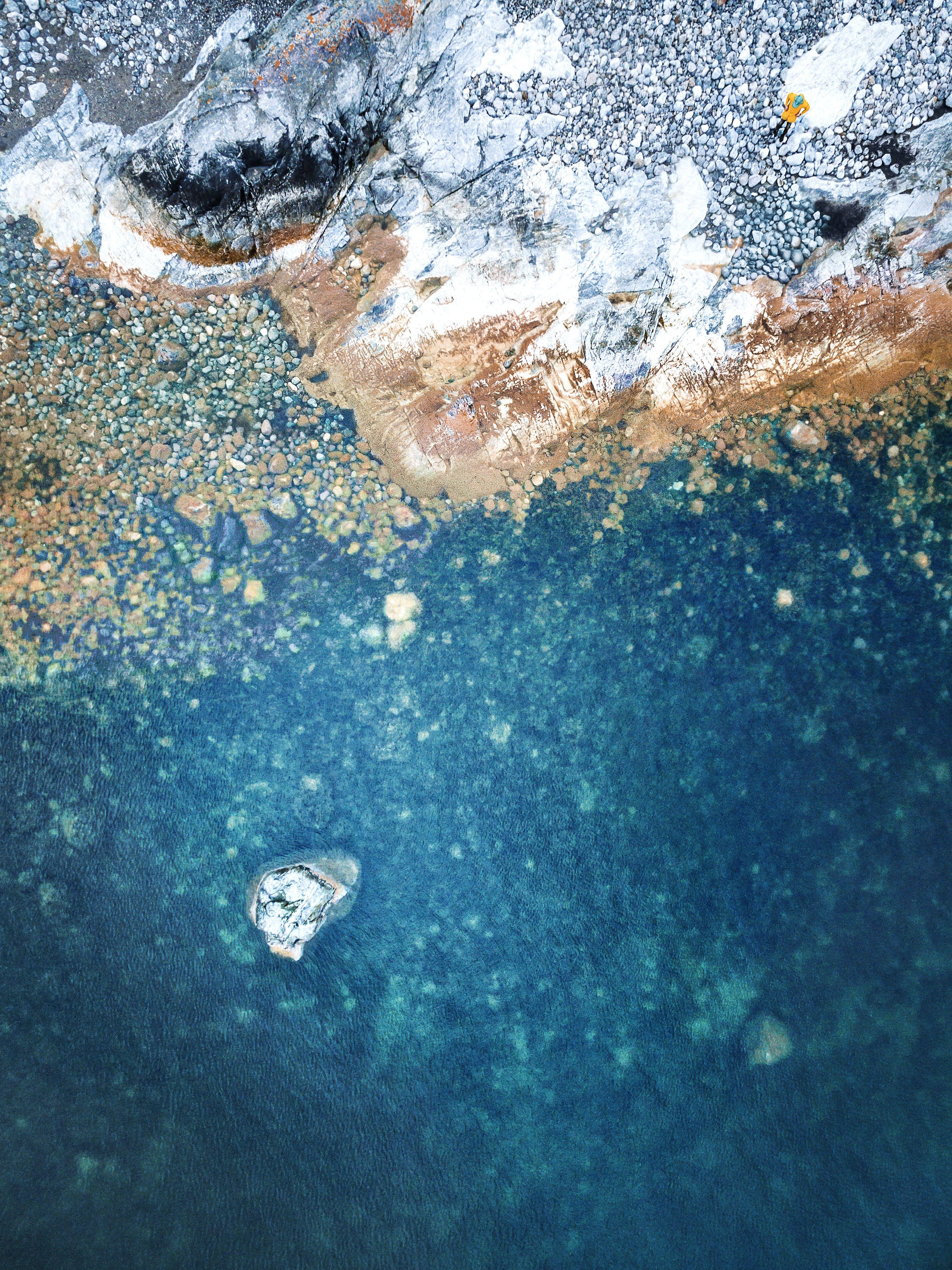 aerial shot, ocean, cliff, 5K Phone Wallpaper