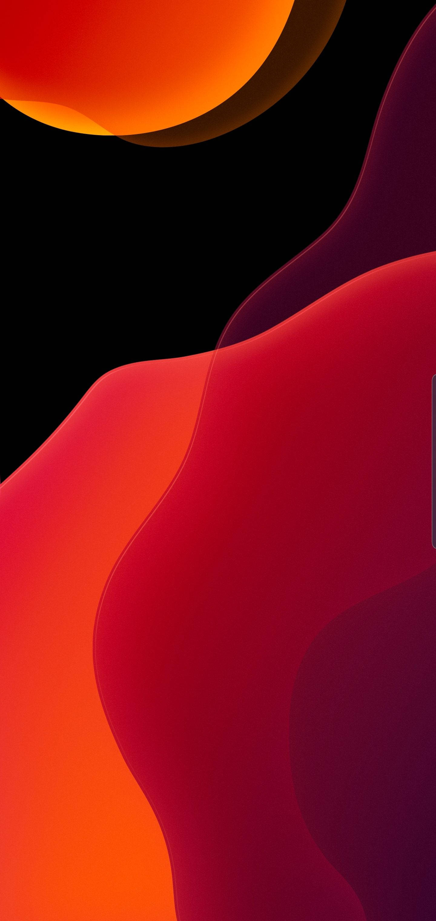 iOS 13, default home screen, orange, 2K Phone Wallpaper
