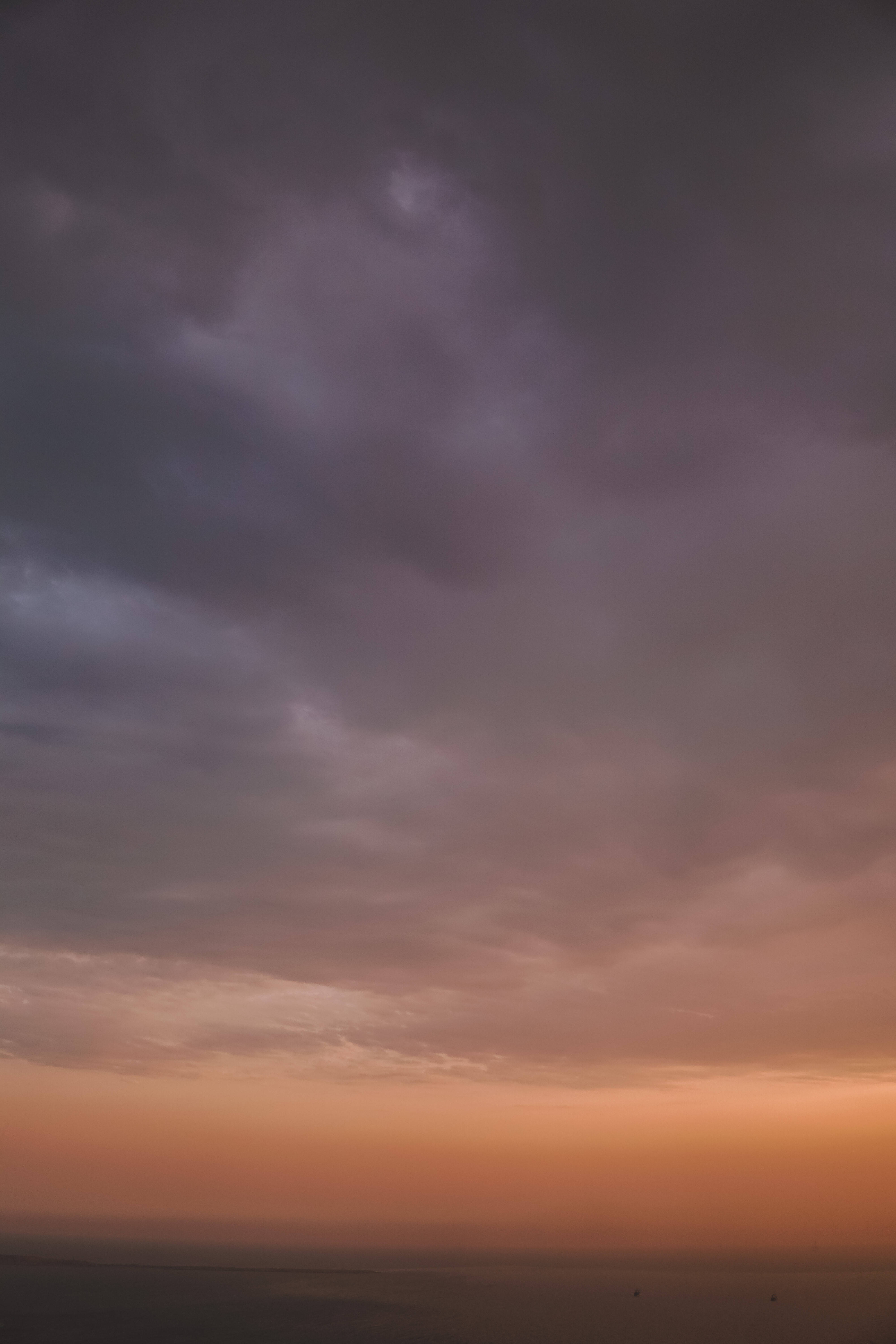iPhone 13, twilight sky, purple clouds, 5K Phone Wallpaper