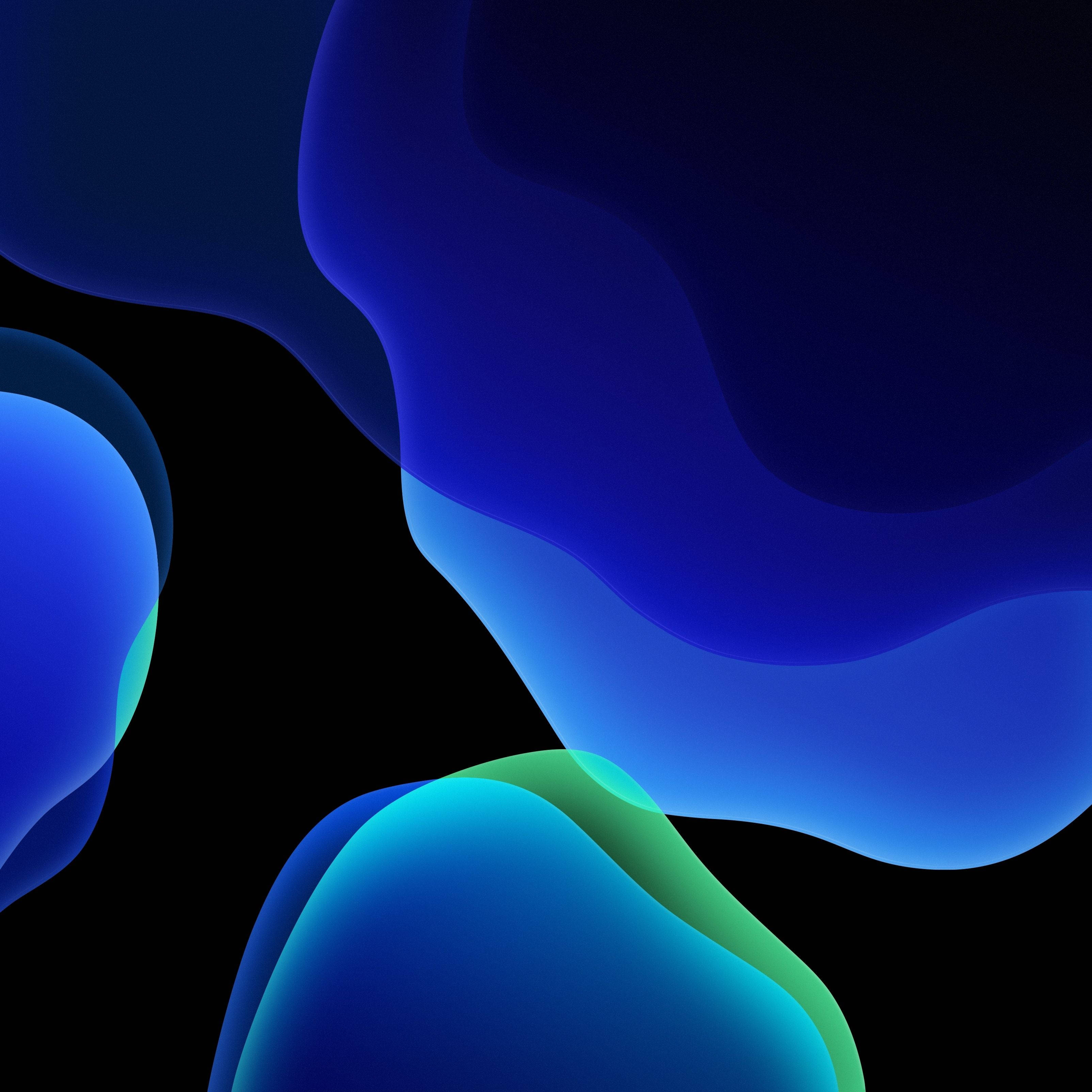 dark blue, default, iOS 13, 2K Desktop Wallpaper