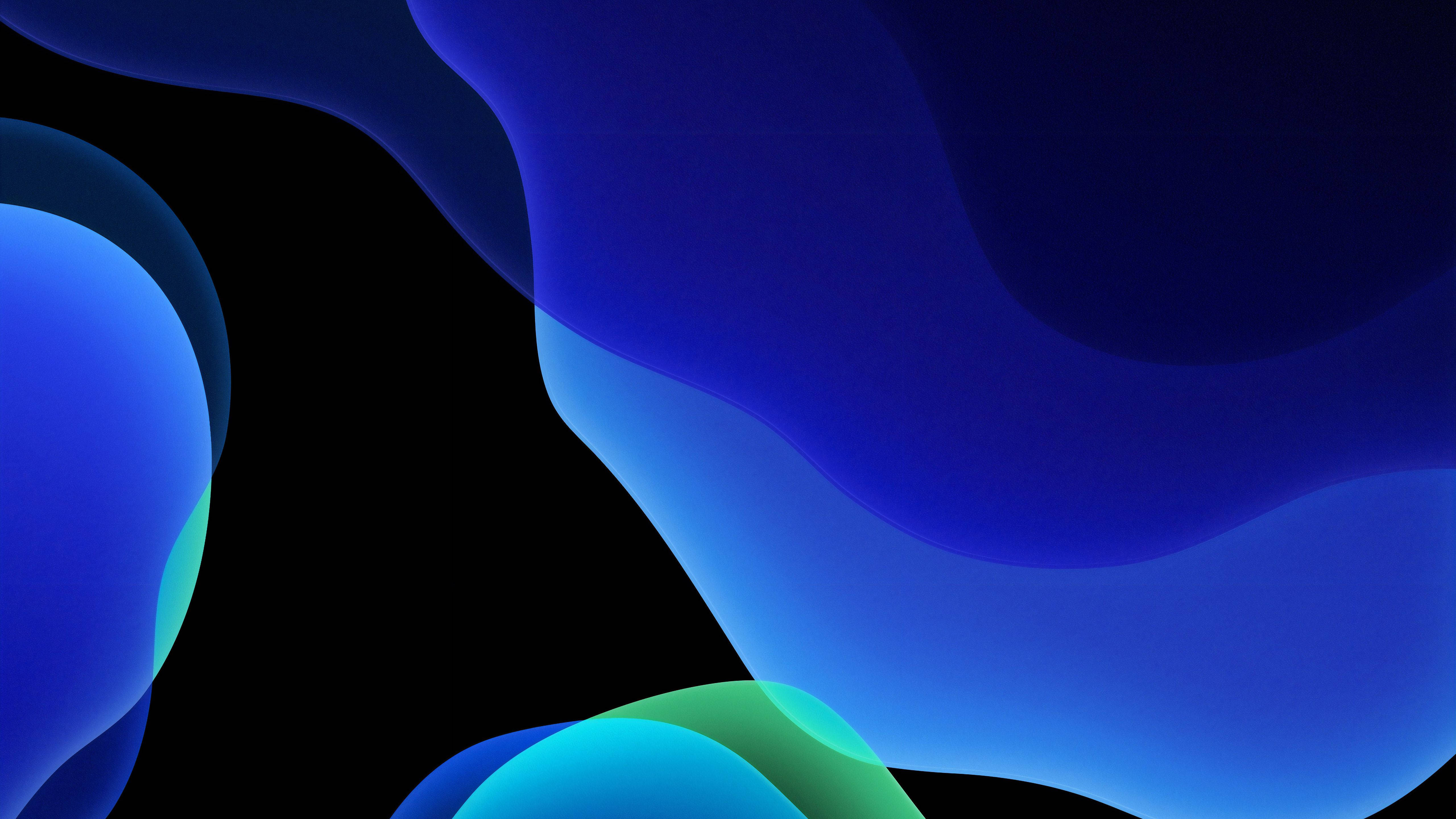 iOS, Dark Blue, abstract, 5K Desktop Wallpaper