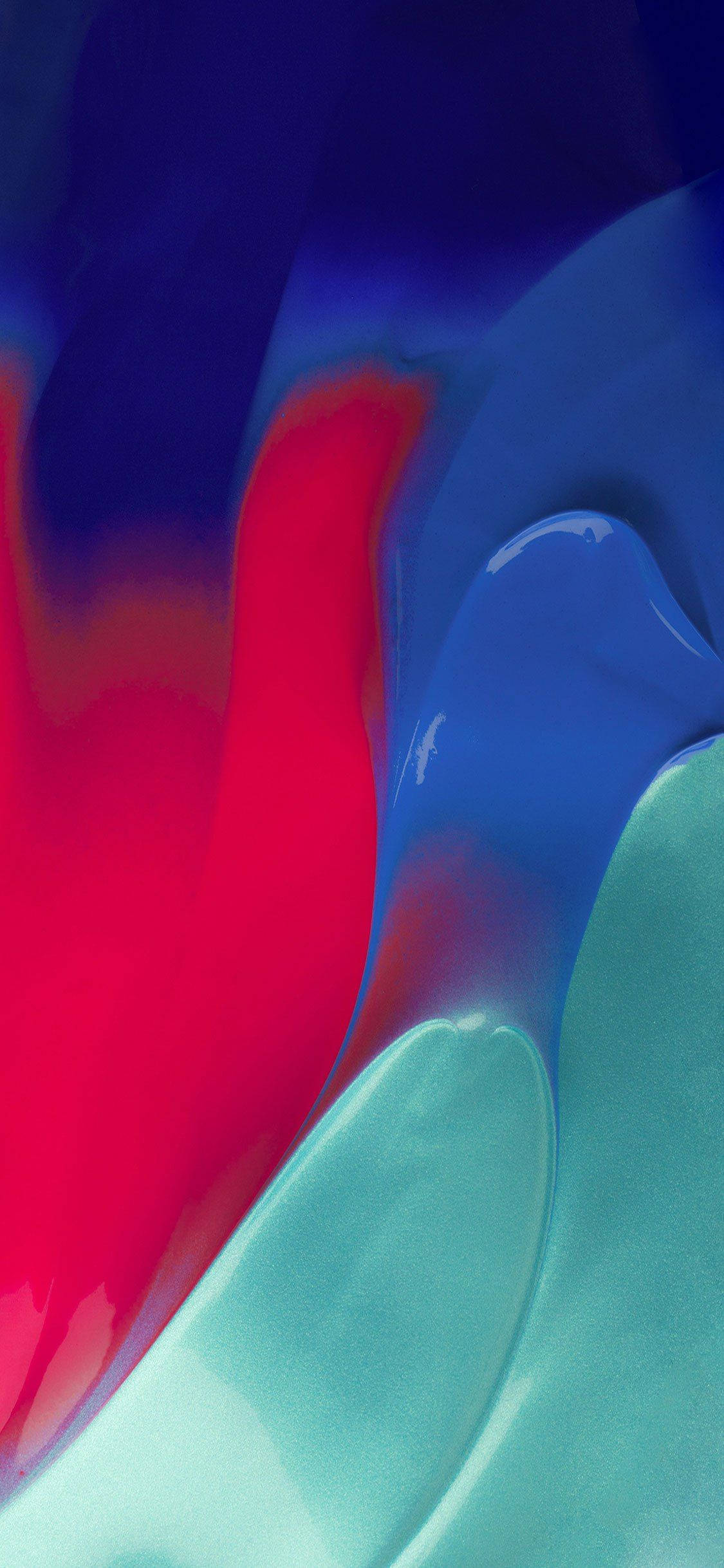 iOS 13, deep blue, red, Full HD Phone Wallpaper