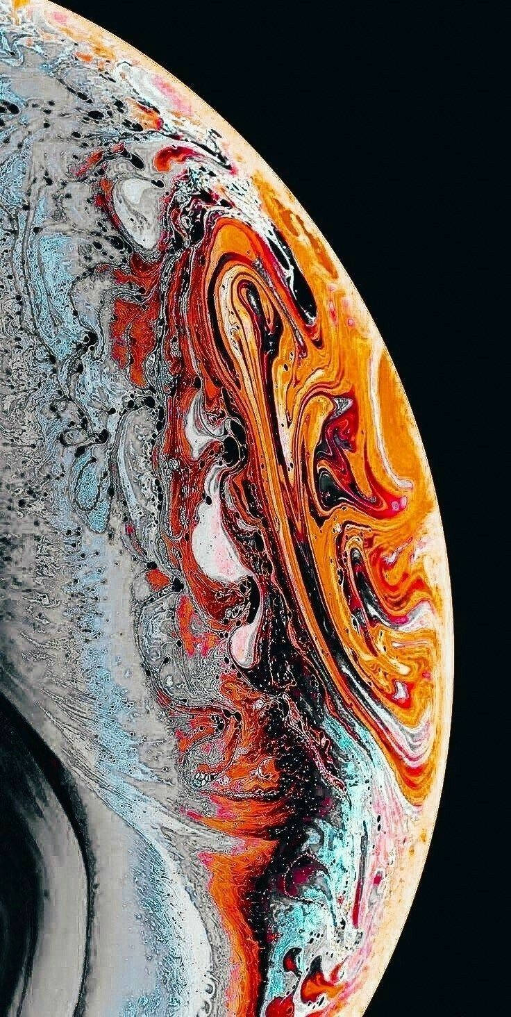 iPhone 13, iOS, orange planet, HD Phone Wallpaper