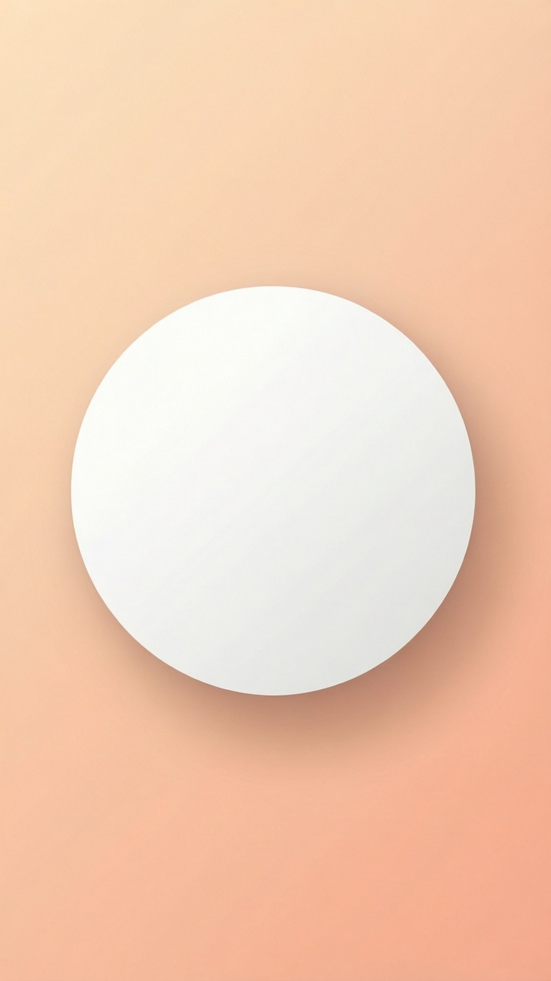 iOS 14, white circle, pastel peach, Full HD Phone Wallpaper