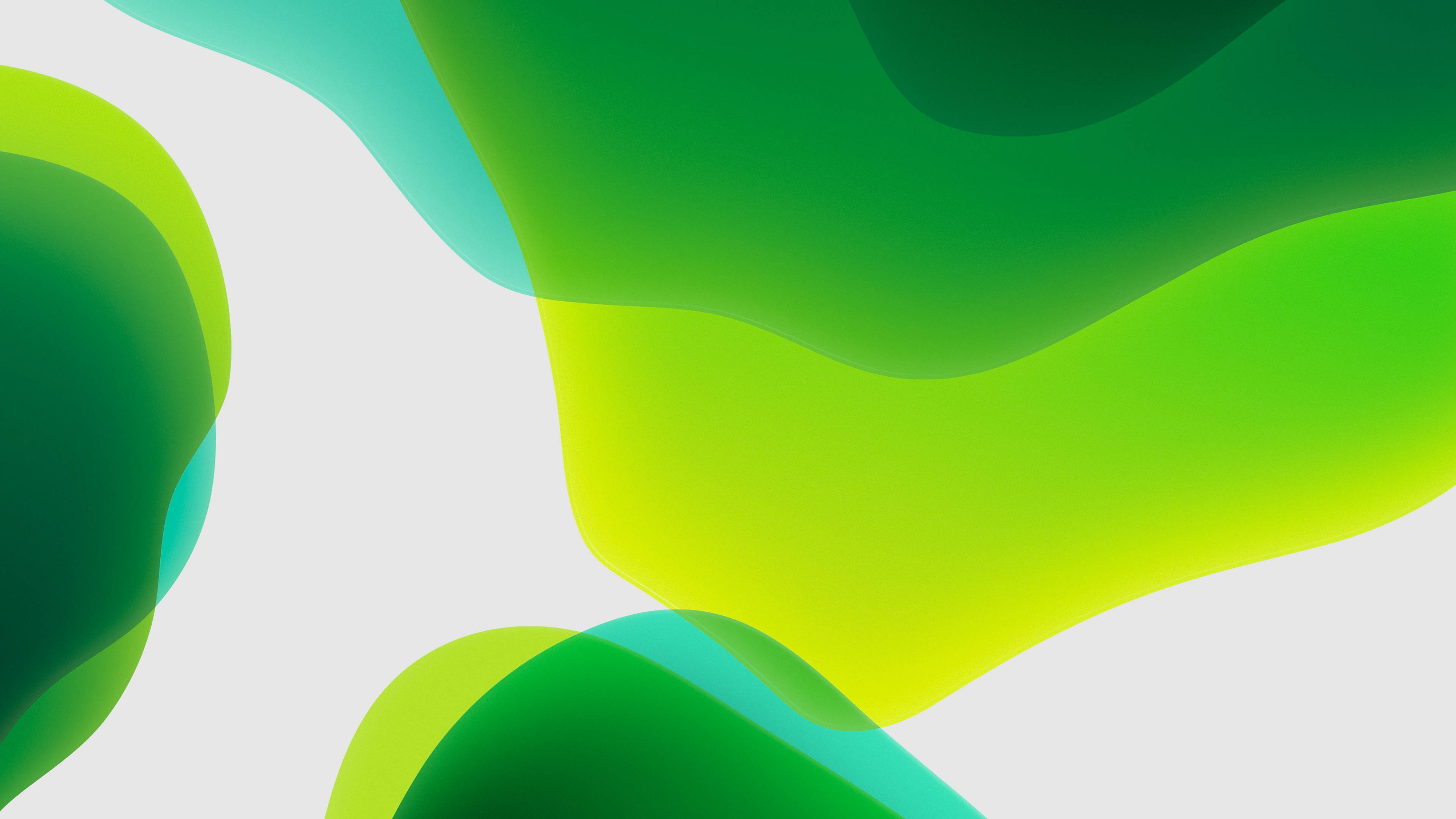 iOS 14, green, abstract art, 4K Desktop Wallpaper
