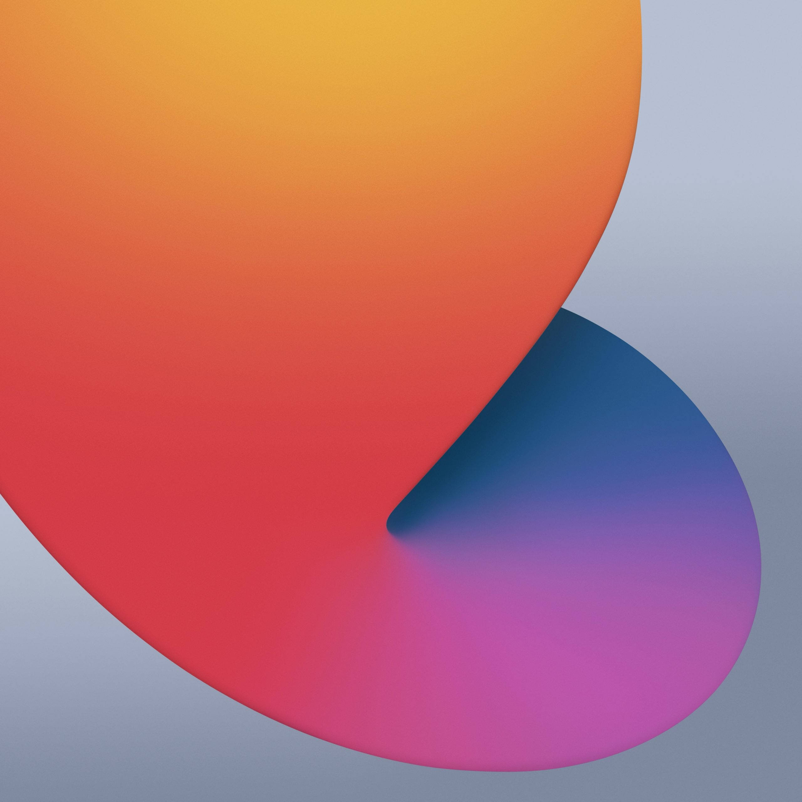 iOS 14, 3D abstract, orange red, 2K Desktop Wallpaper