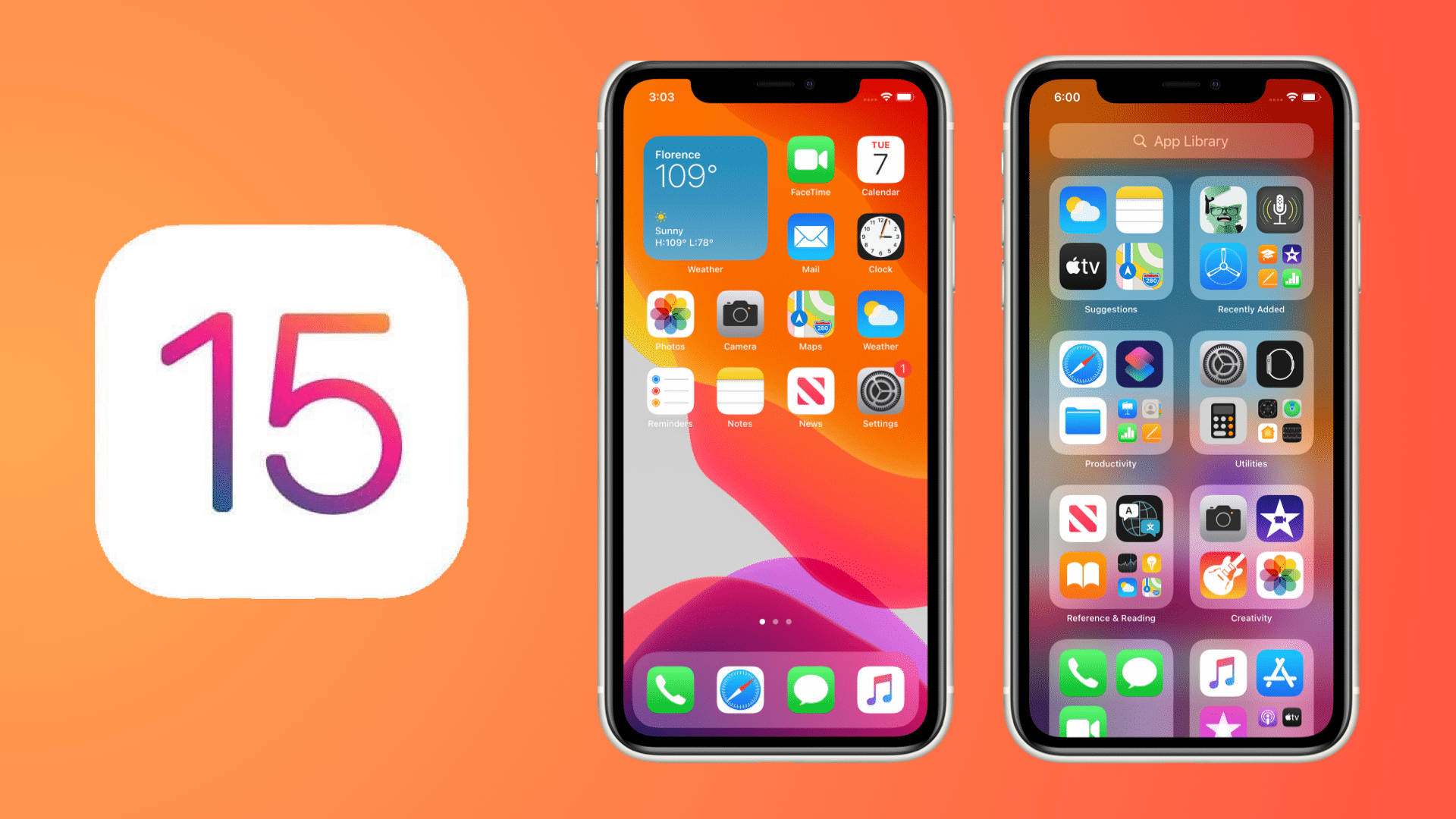 iOS 15, iPhone, gradient orange background, Full HD Desktop Wallpaper