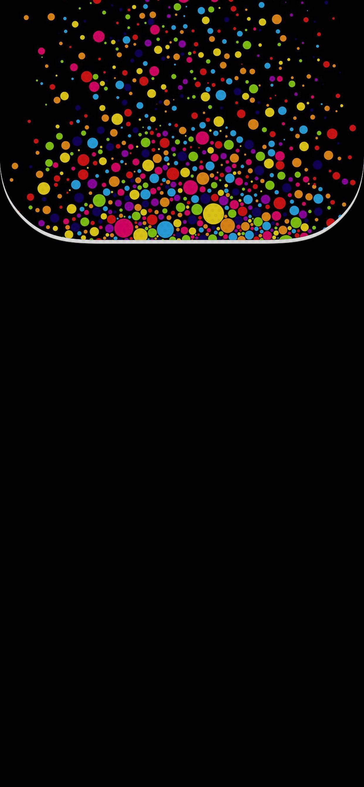 iOS 15, colorful dots, multicolored dots, 2K Phone Wallpaper