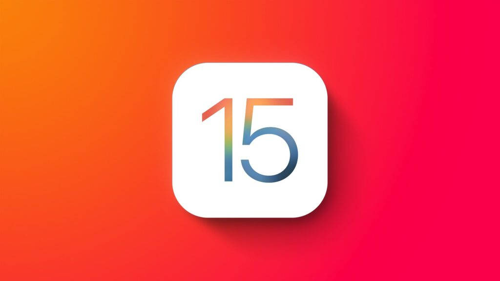 iOS 15, rainbow gradient, white rounded square icon, SD Desktop Wallpaper