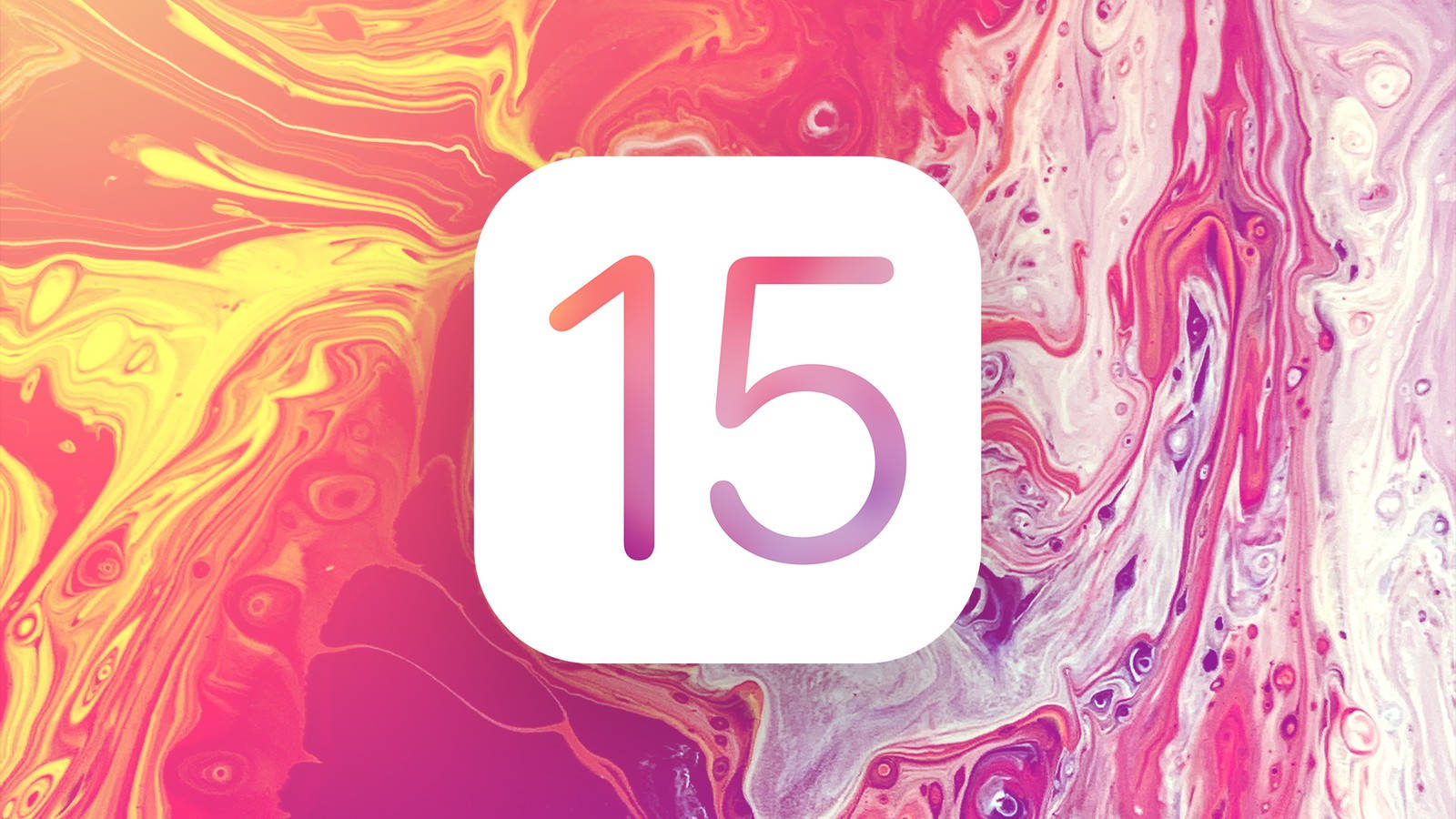 iOS 15, pink marble, white rounded square icon, HD Desktop Wallpaper