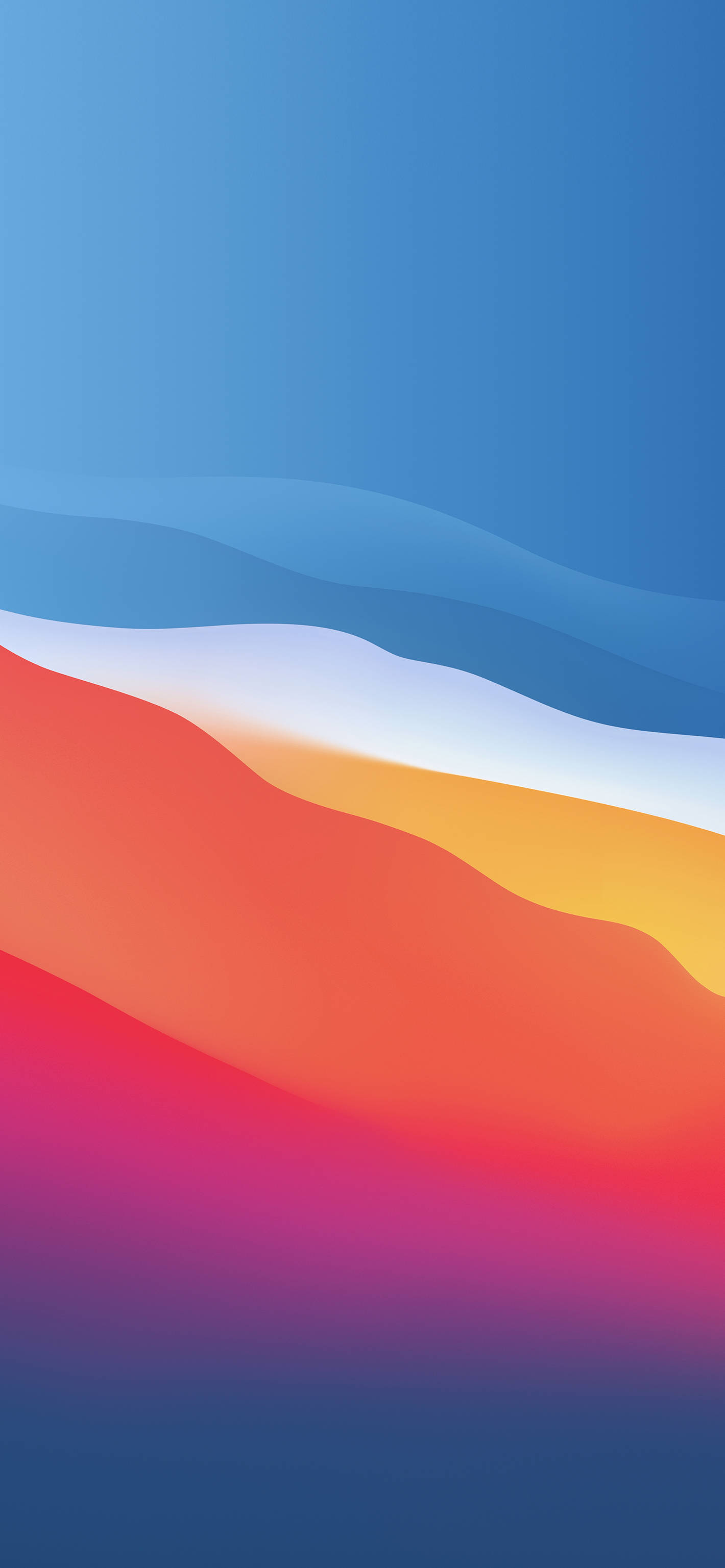 iOS 15, wavy pastel lines, blue, 2K Phone Wallpaper