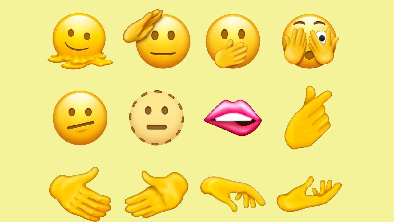 iOS 15, yellow emojis, faces, HD Desktop Wallpaper
