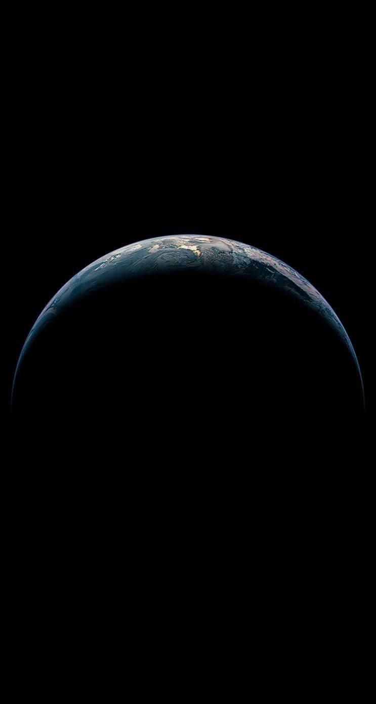iOS 15, Shadow Earth, crescent Earth, HD Phone Wallpaper
