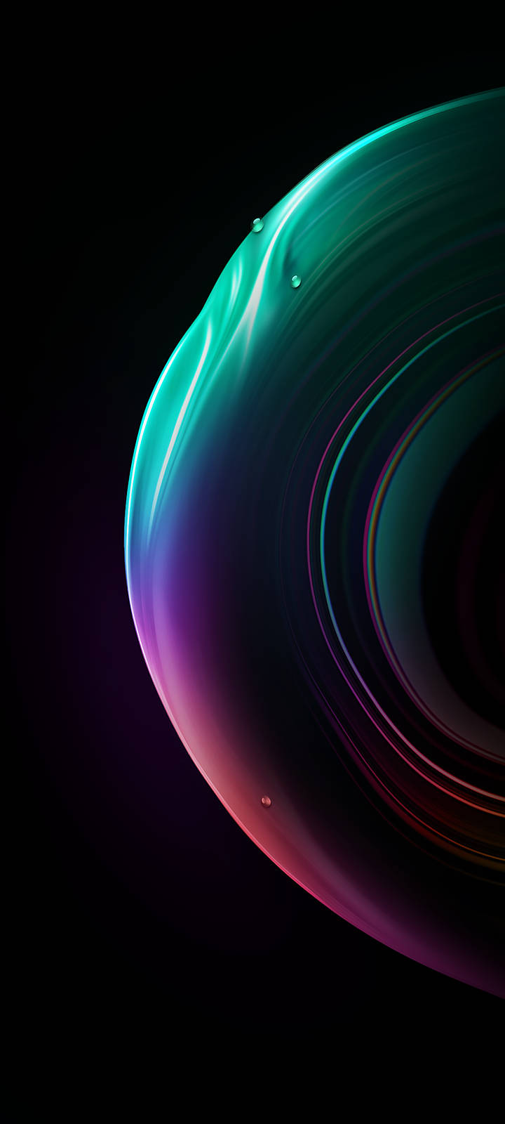 iOS 15, neon sphere, teal purple, HD Phone Wallpaper