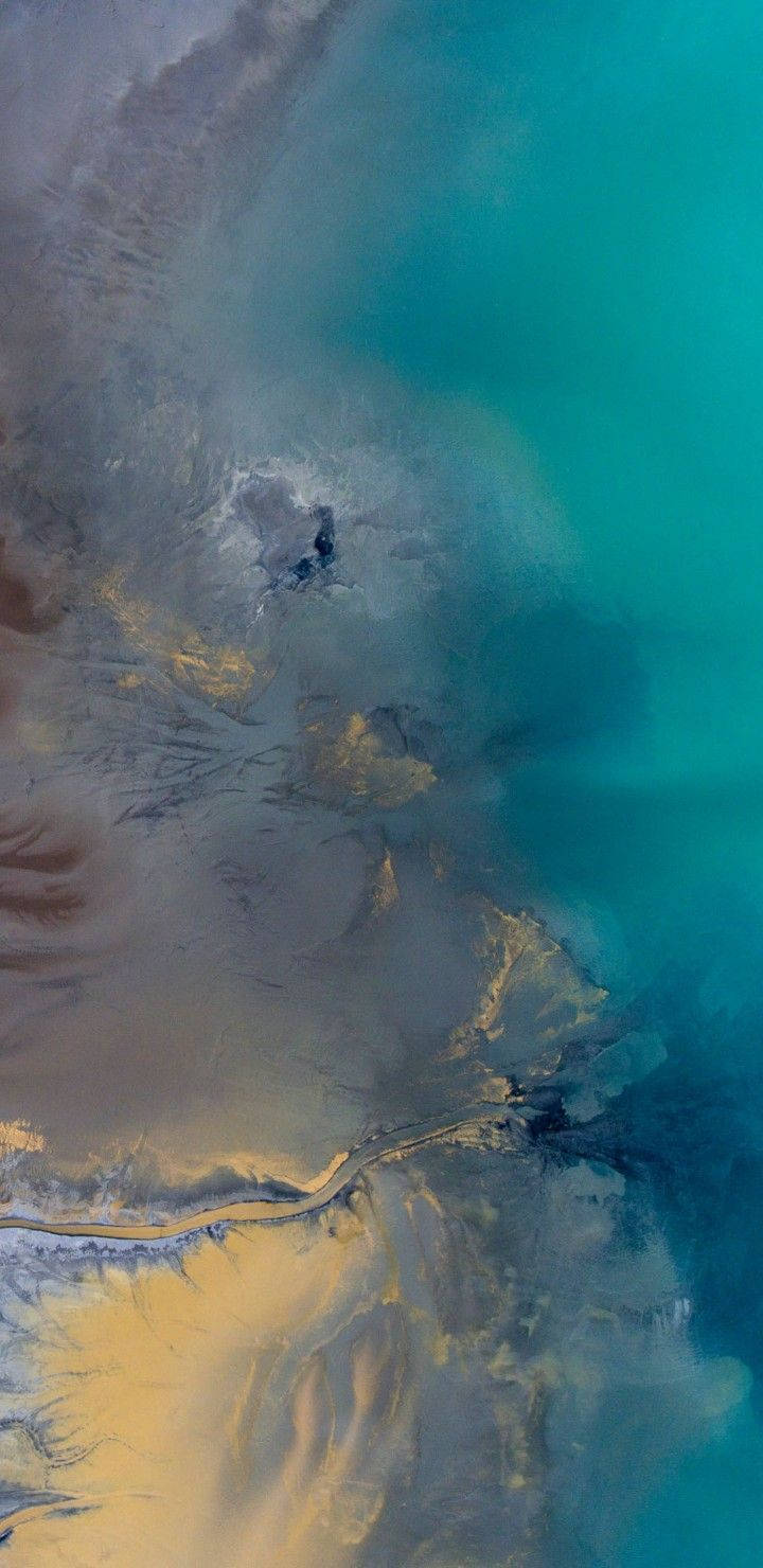 iOS 15, elegant blue, turquoise lake, HD Phone Wallpaper