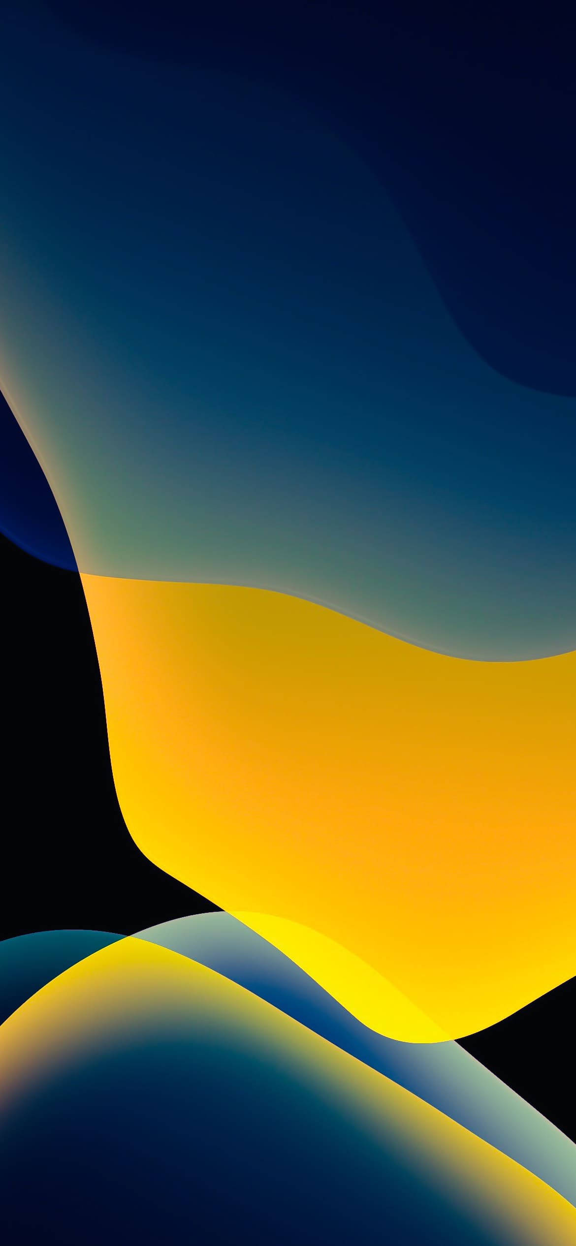dark blue, yellow, iOS 16, Full HD Phone Wallpaper