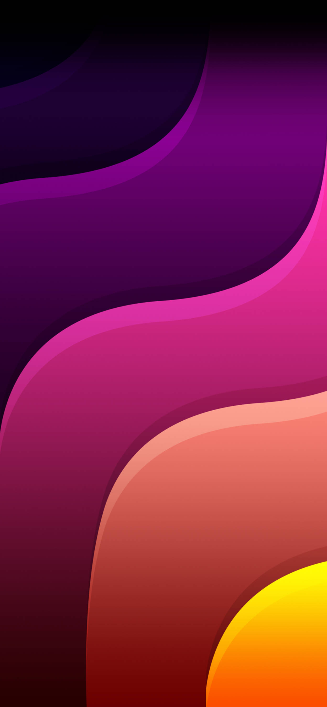 Waves Pattern, iOS 16, deep purple, 2K Phone Wallpaper
