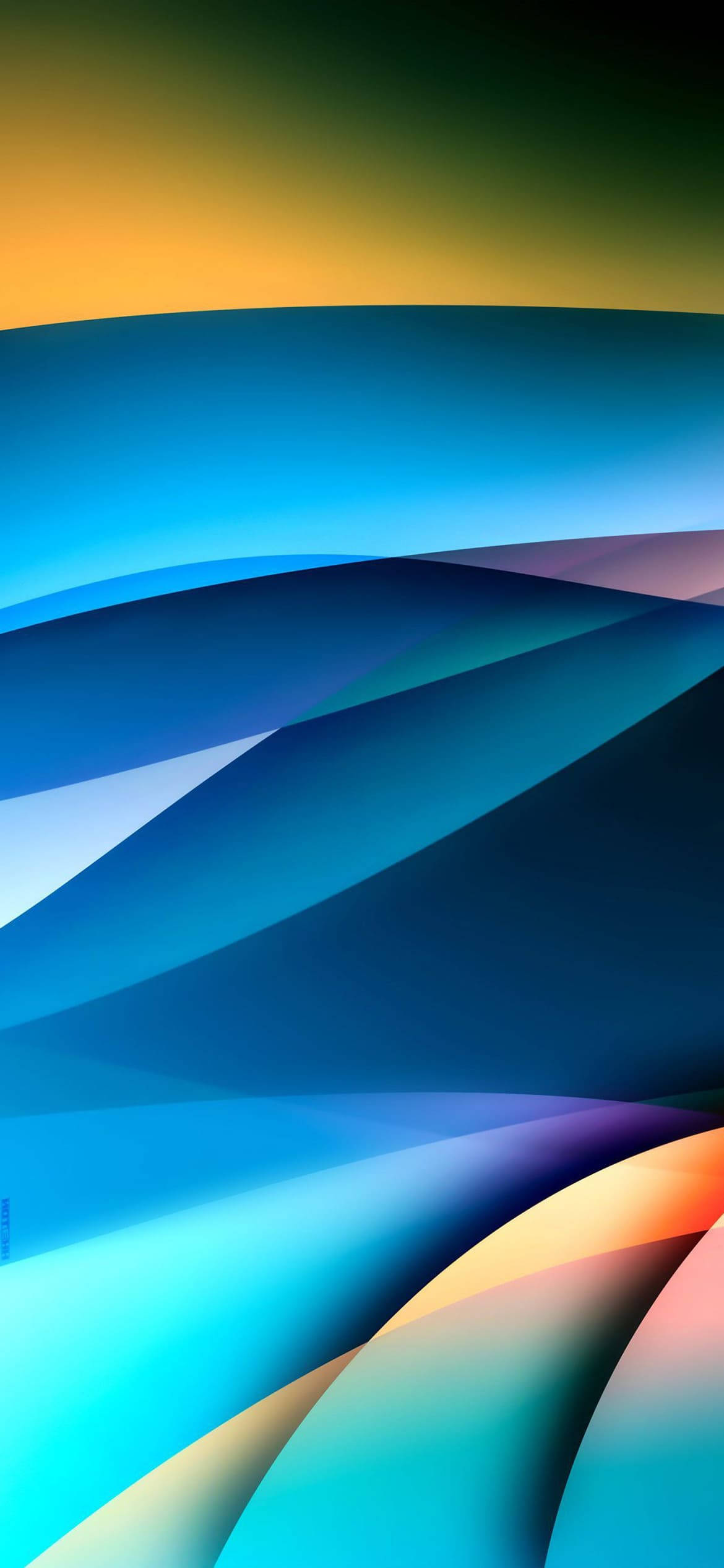 iOS 16, blue, orange, Full HD Phone Wallpaper