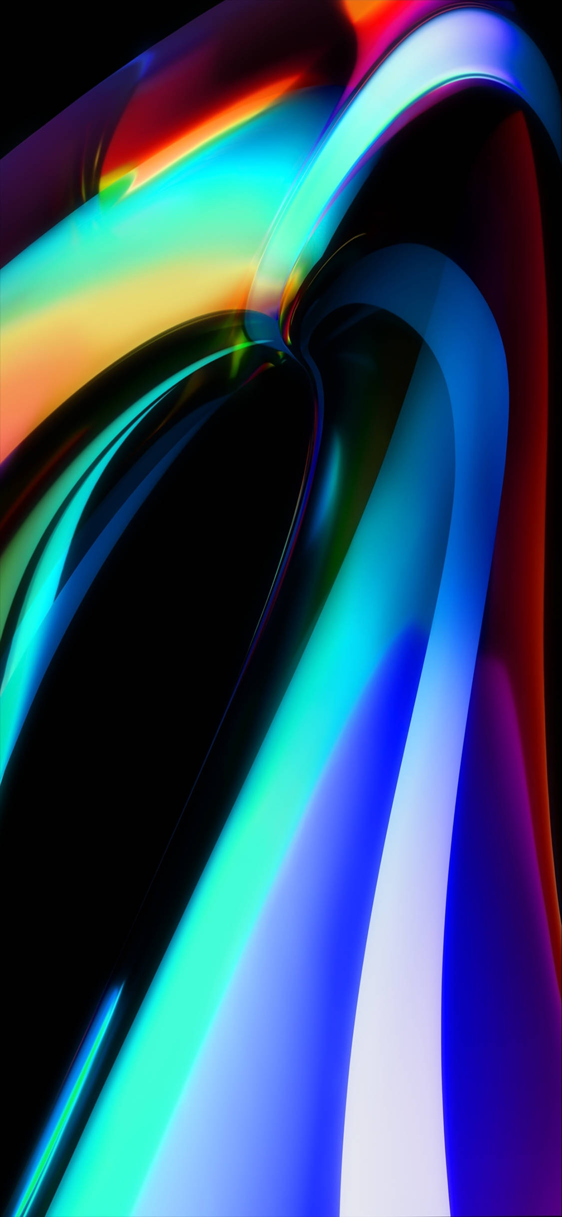 iridescent, abstract vector, liquid ribbons, Full HD Phone Wallpaper