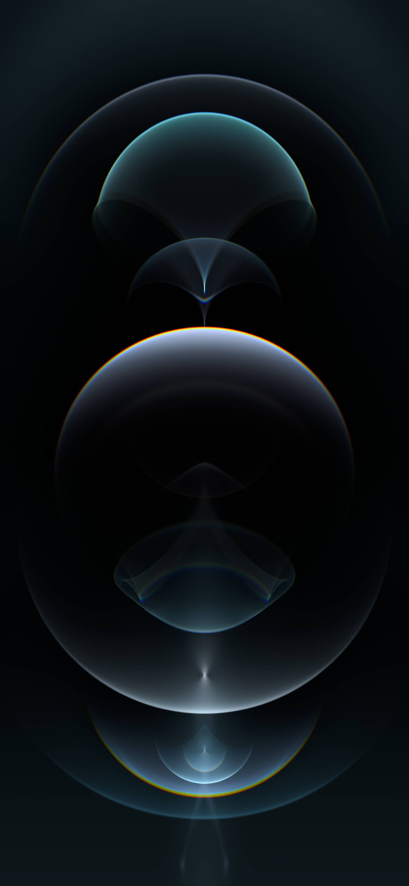iOS 16, black, lens flares, 2K Phone Wallpaper