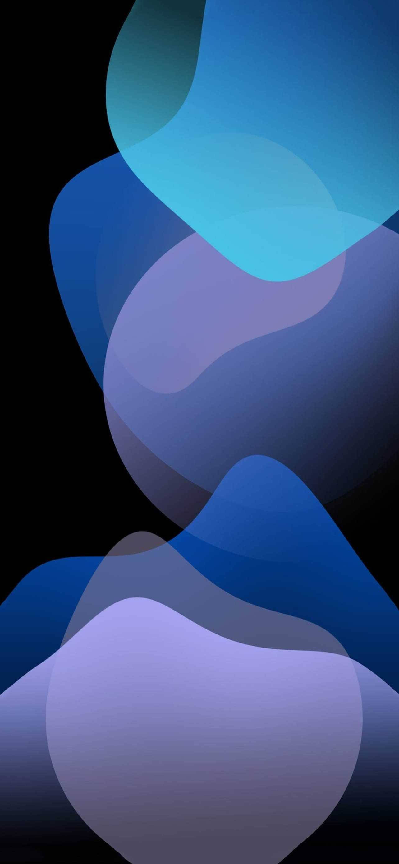 iOS 16, gradient blues, purples, 2K Phone Wallpaper
