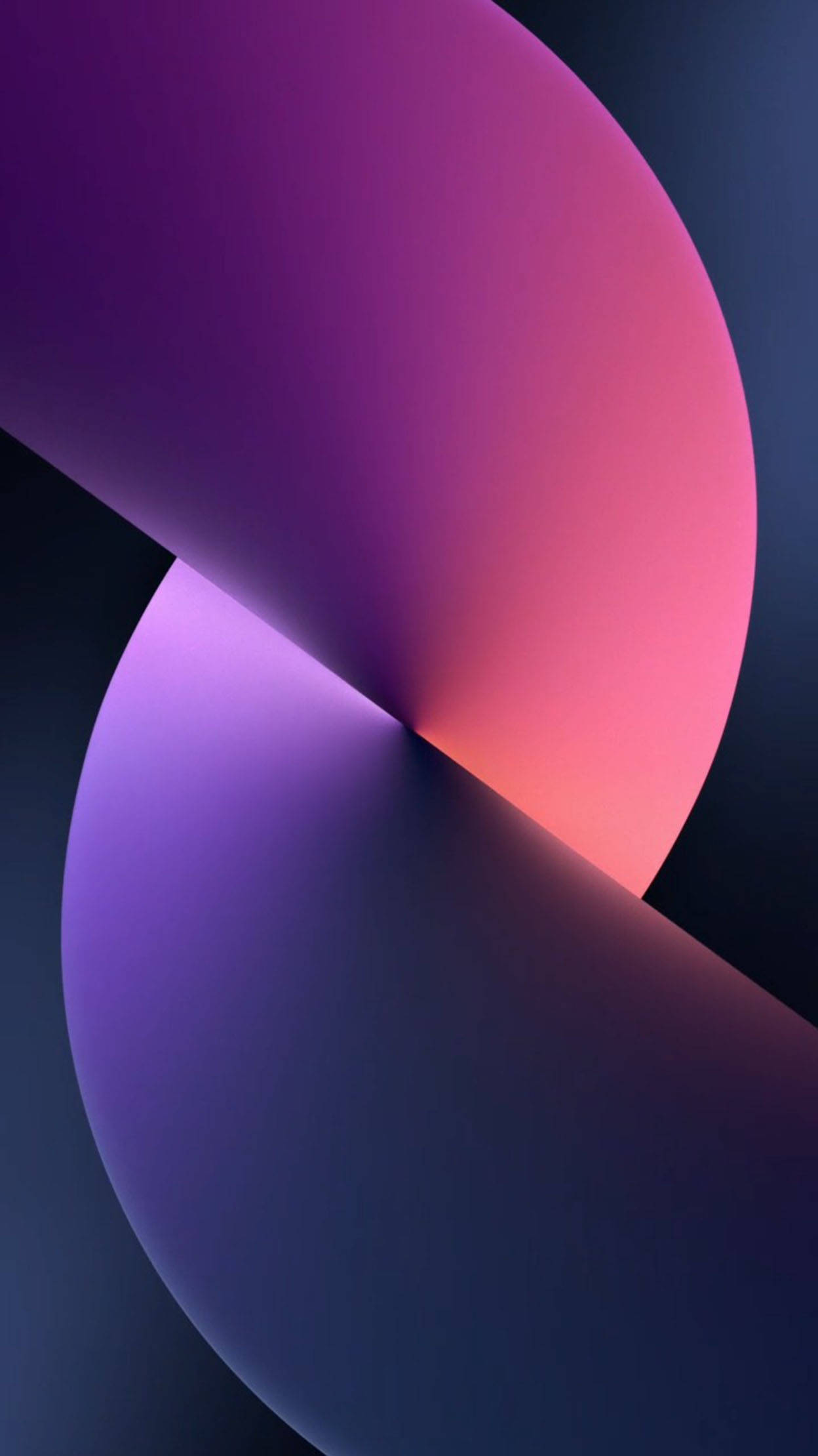 metallic pink twist, iOS 16, gradient purple and pink, Full HD Phone Wallpaper