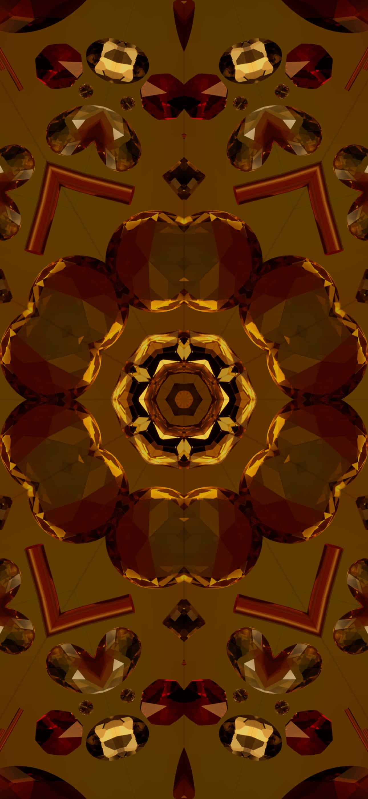 iOS 17, amber, red, 2K Phone Wallpaper