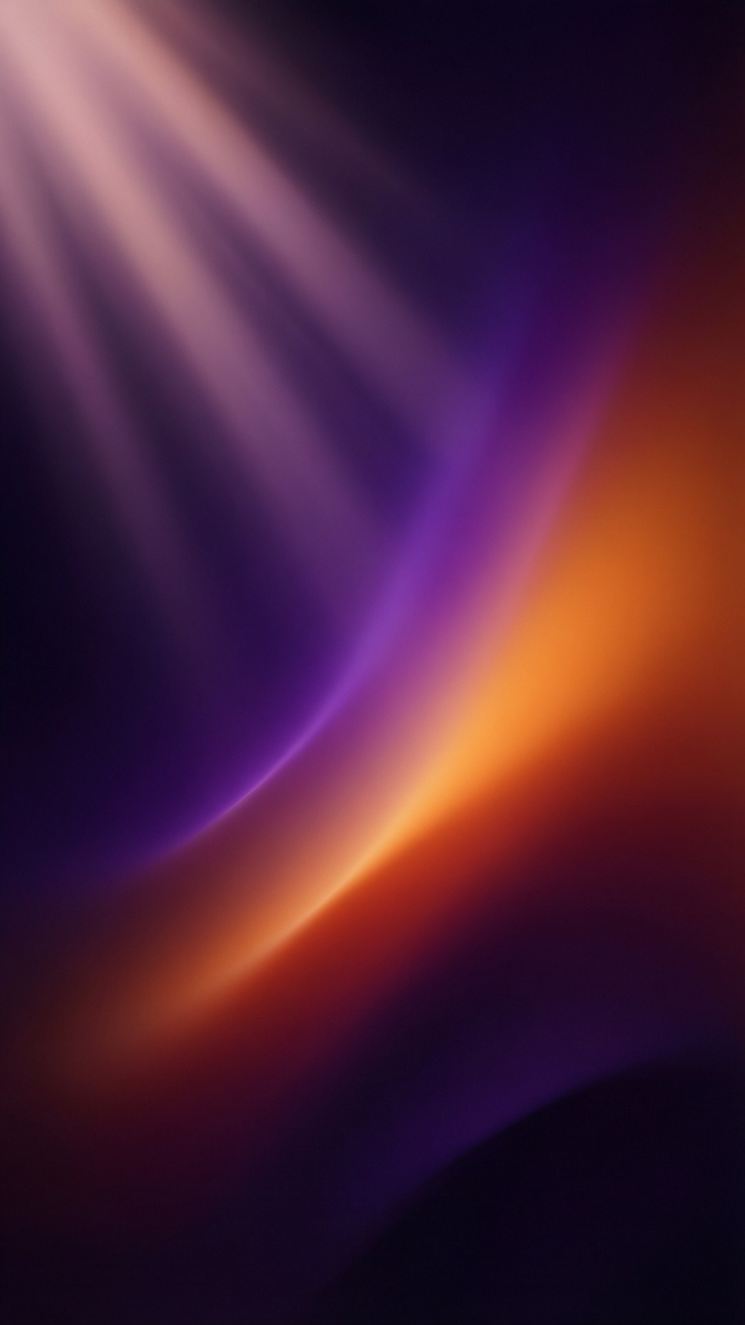 iOS 17, purple orange gradient, light rays, Full HD Phone Wallpaper