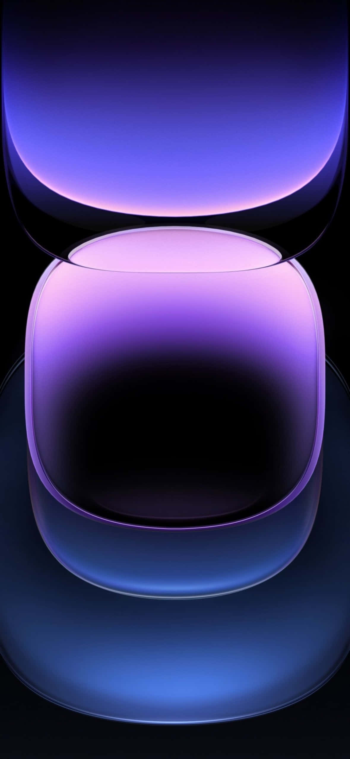 iOS 18, purple glass orbs, black background, Full HD Phone Wallpaper
