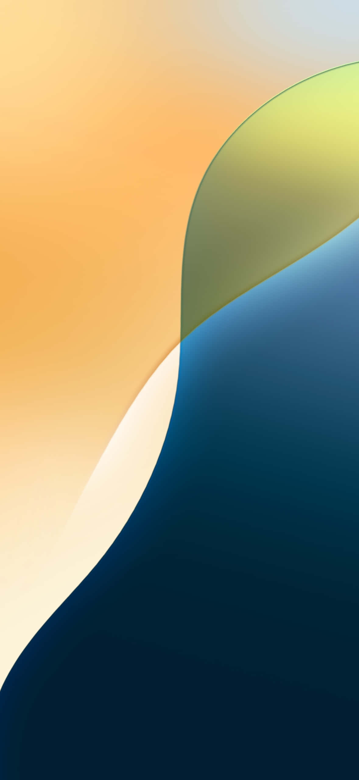 iOS 18, warm orange yellow, cool blue, Full HD Phone Wallpaper