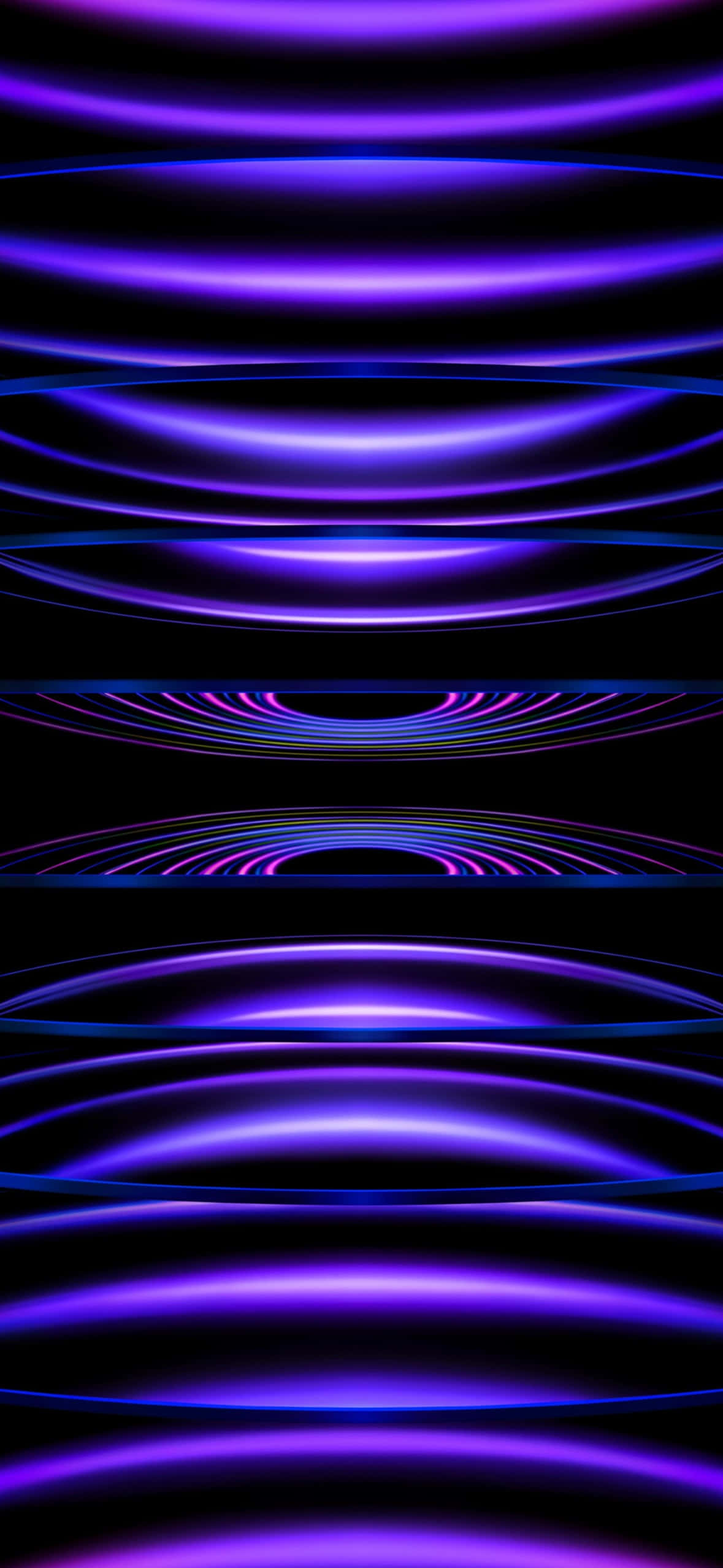 iOS 18, neon waves, purple, Full HD Phone Wallpaper